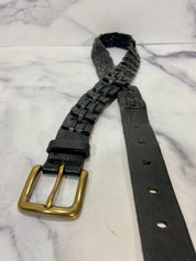 Black leather belt