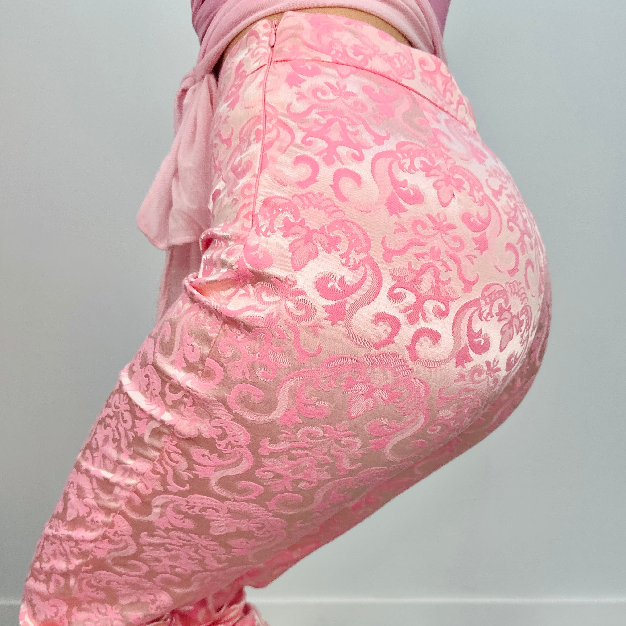 Baby Pink Jacquard Trousers (S)