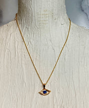 Evil eye gold necklace