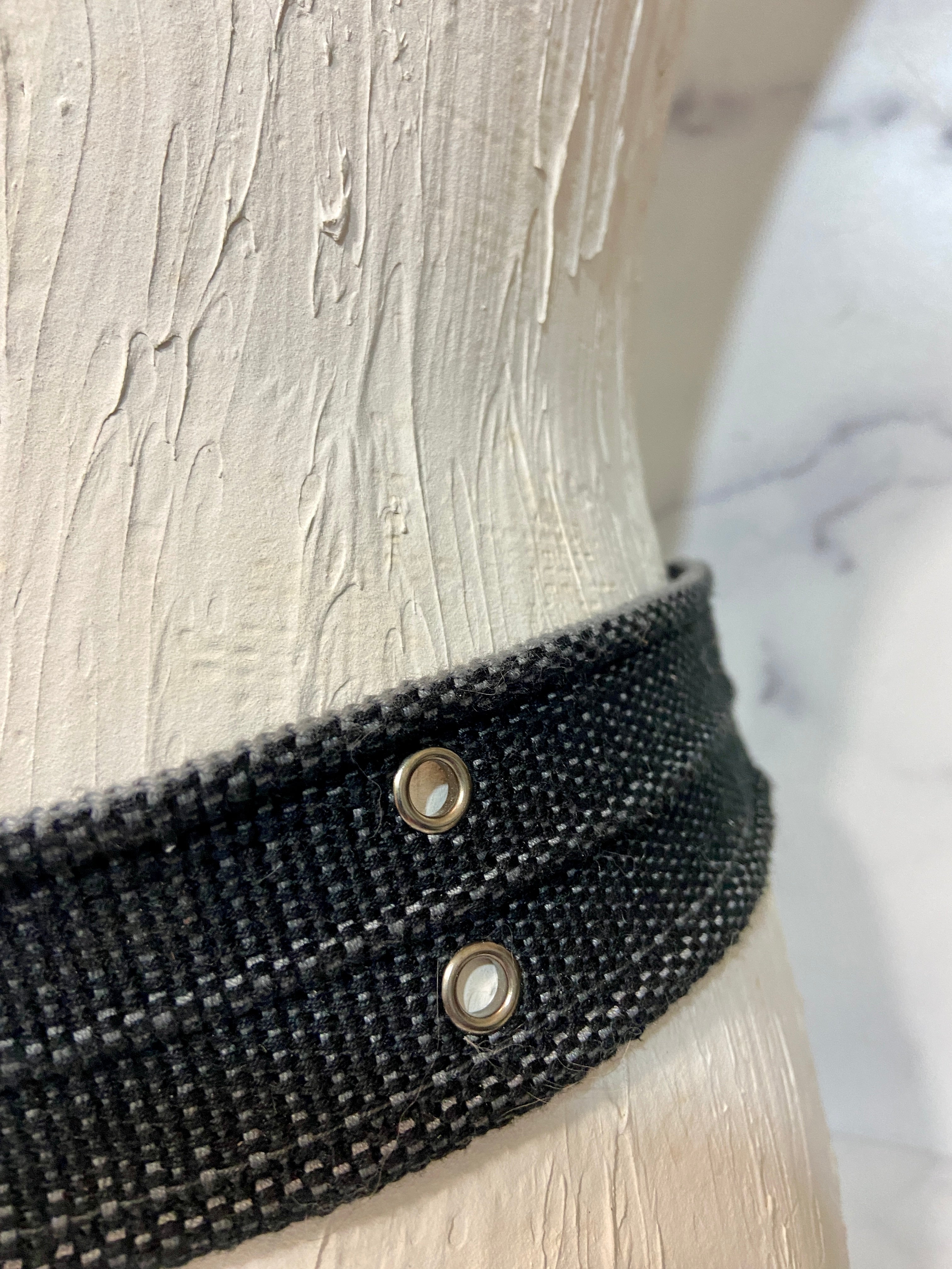 Vintage black woven Fabric Belt