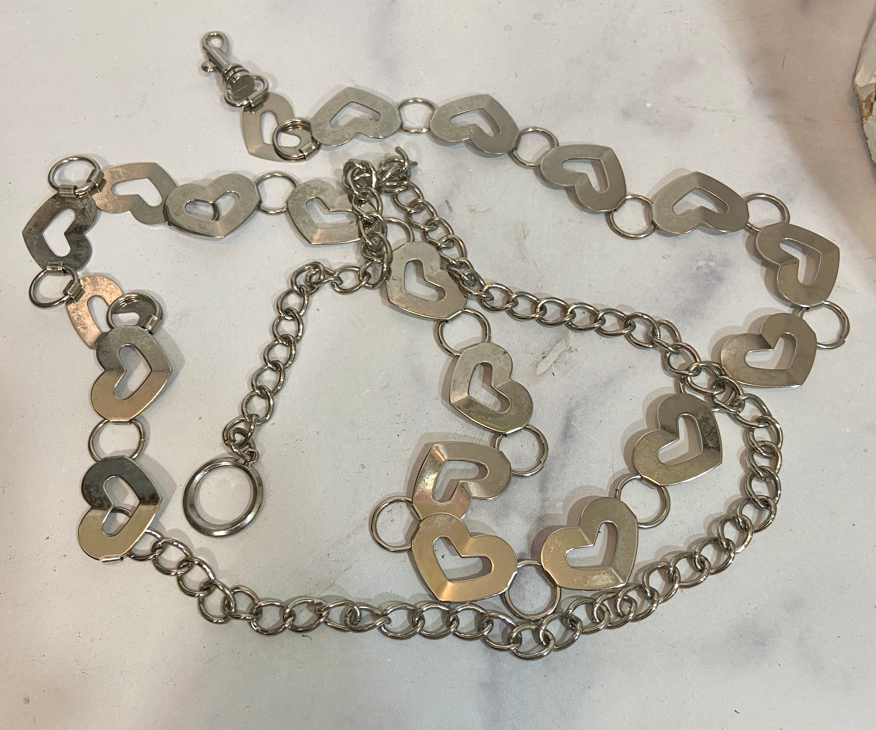 Vintage linked little heart belt