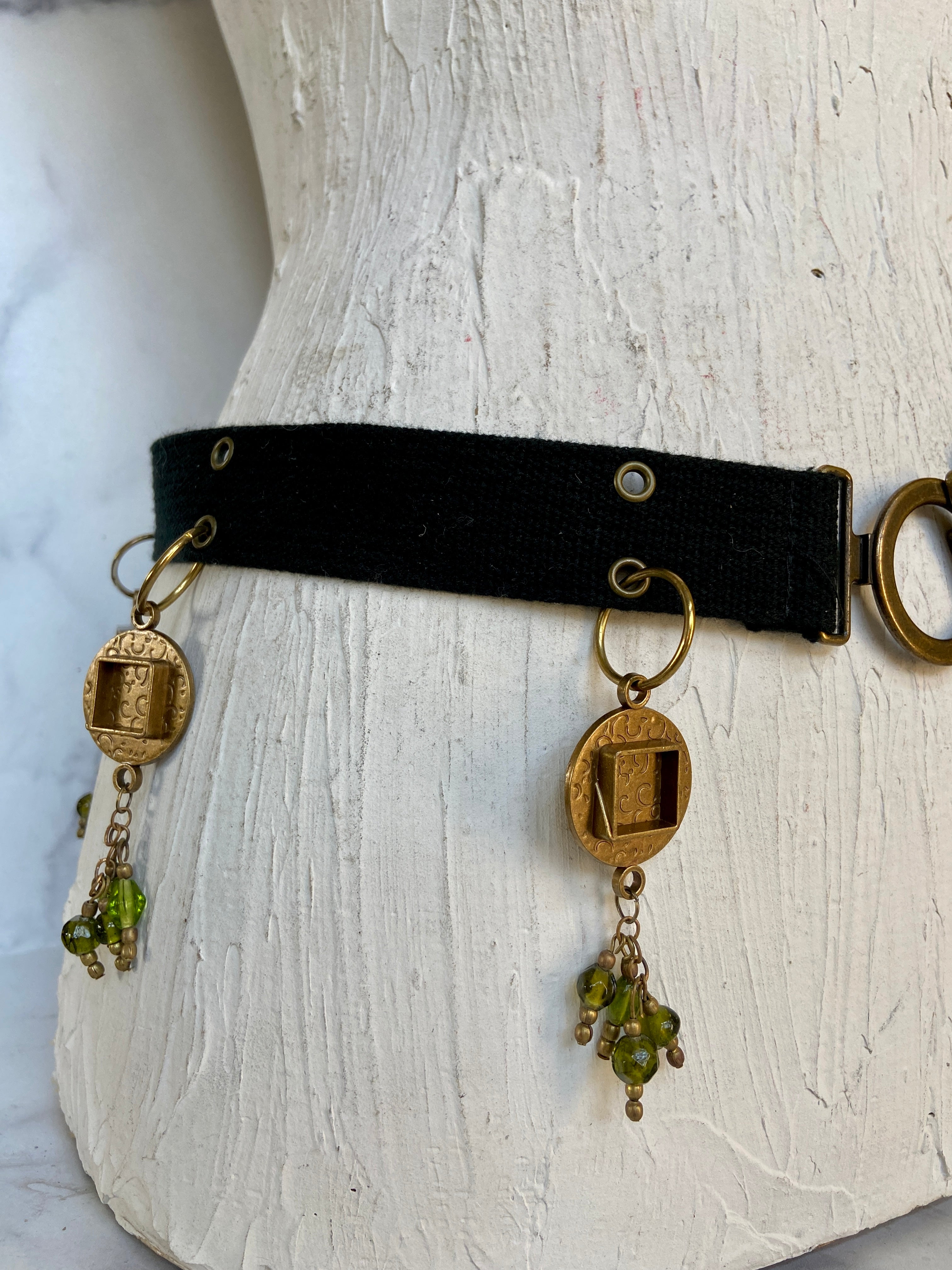 Green beads belt