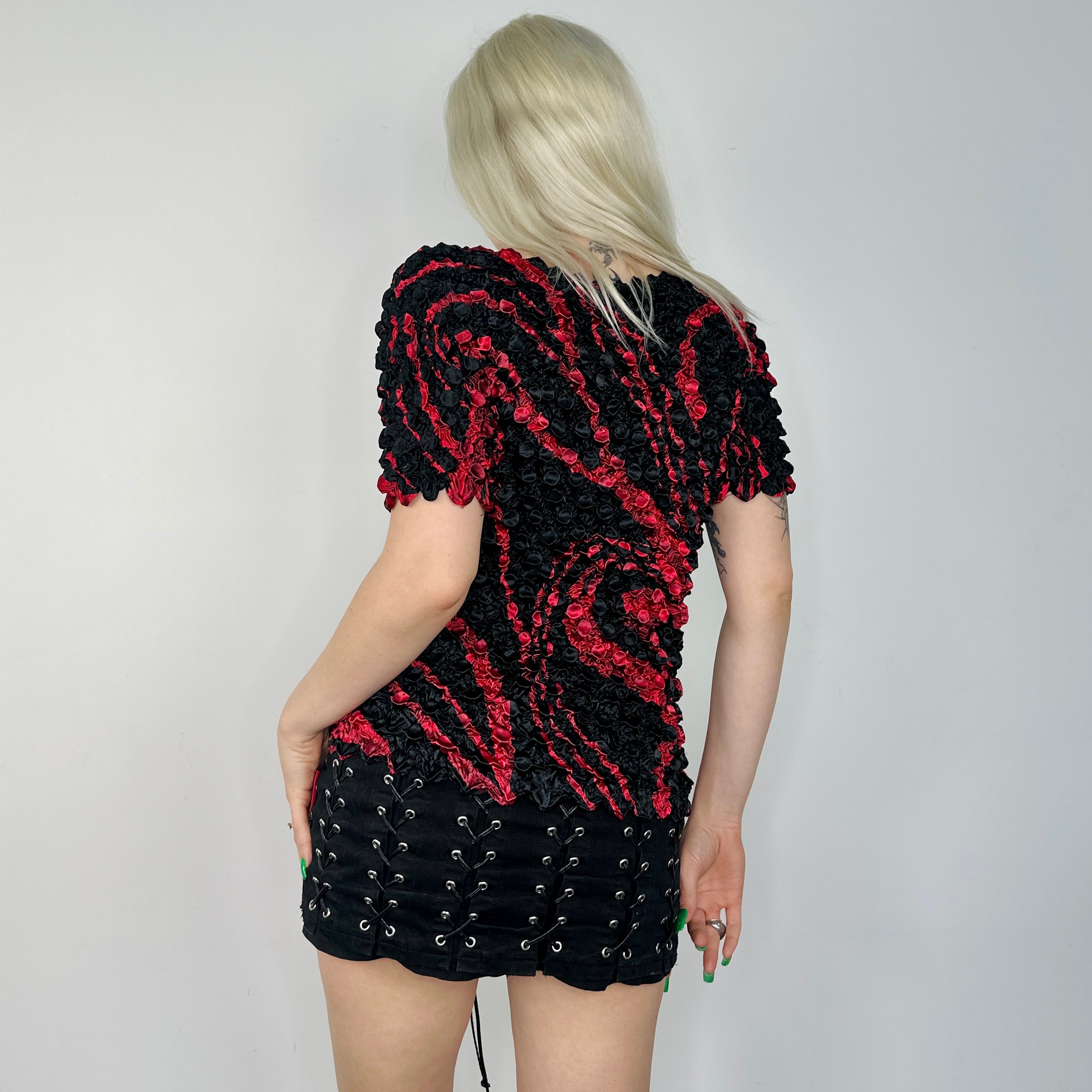 Y2K Allover Print Popcorn Top