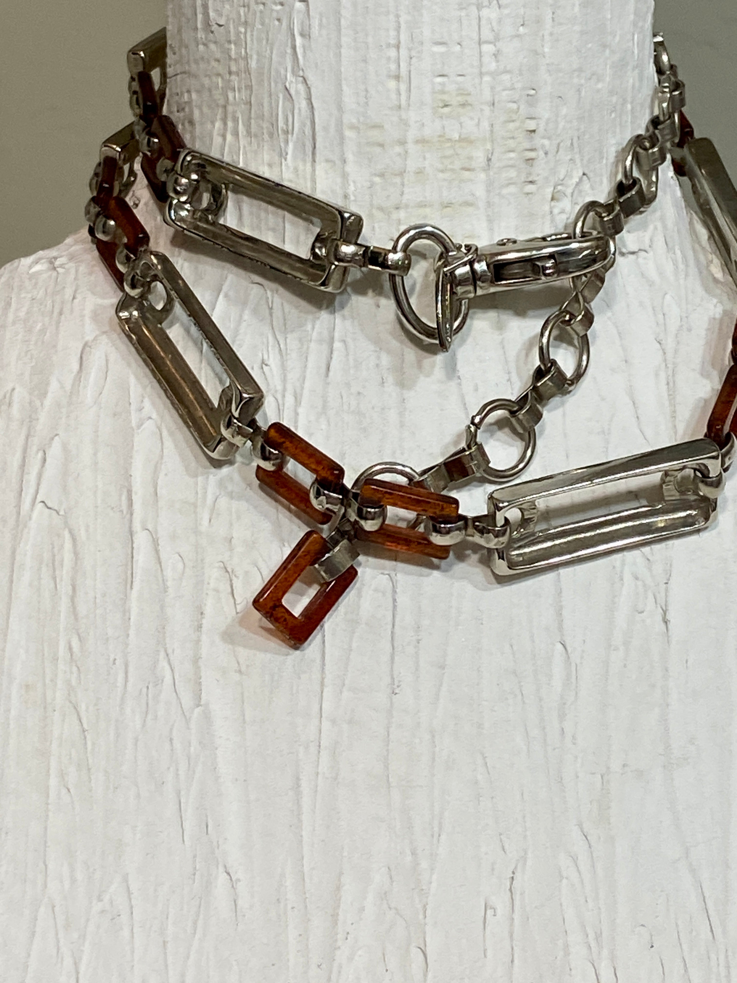 80s-90s Slim lined chain belt
