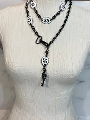 Metal numbers belt or choker