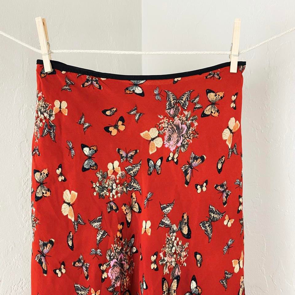 Y2K Butterfly Midi Skirt (Small)