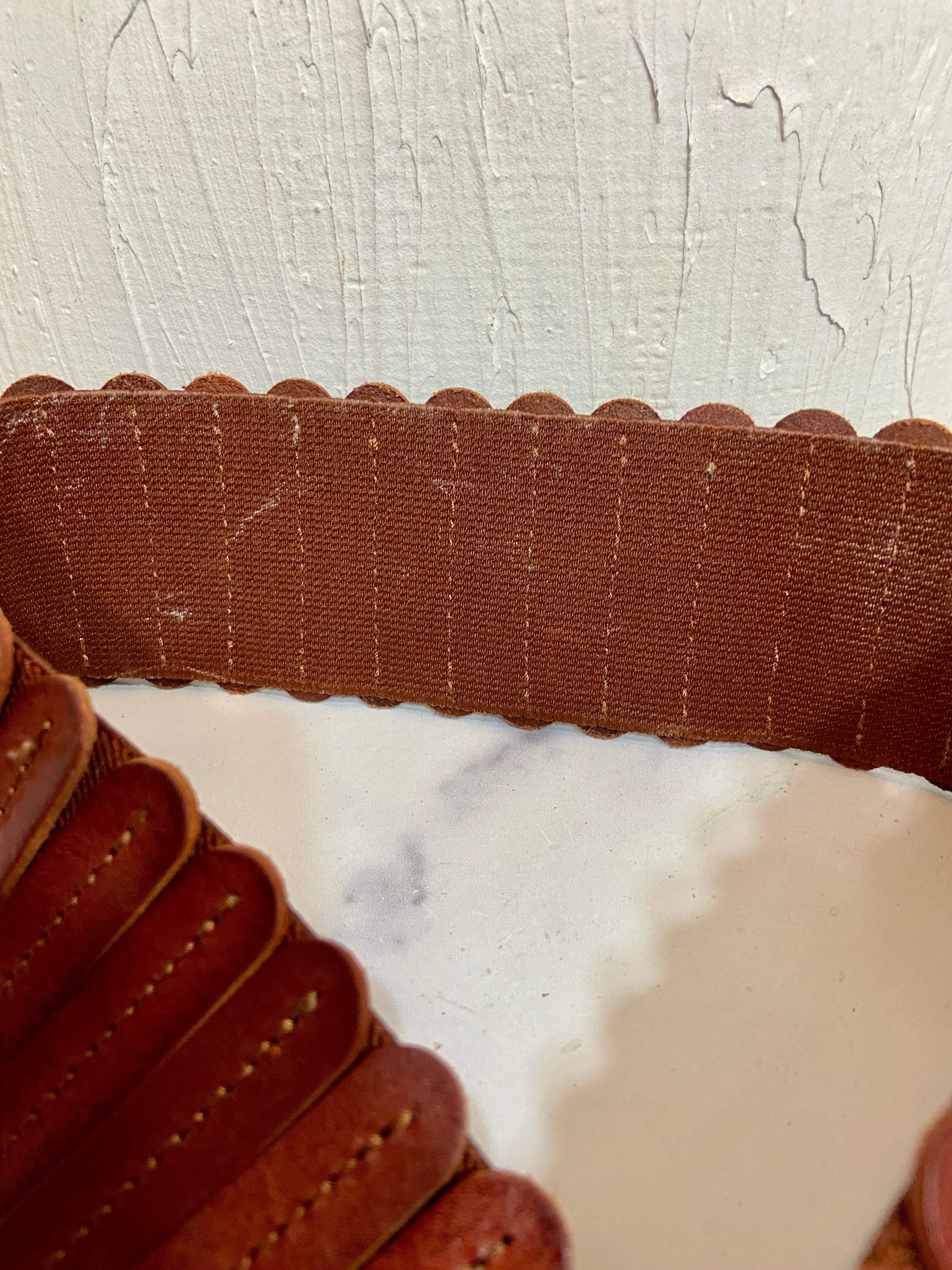 Brown Leather Dress Belt Elastic