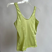 Light green hand dyed satin tank - M