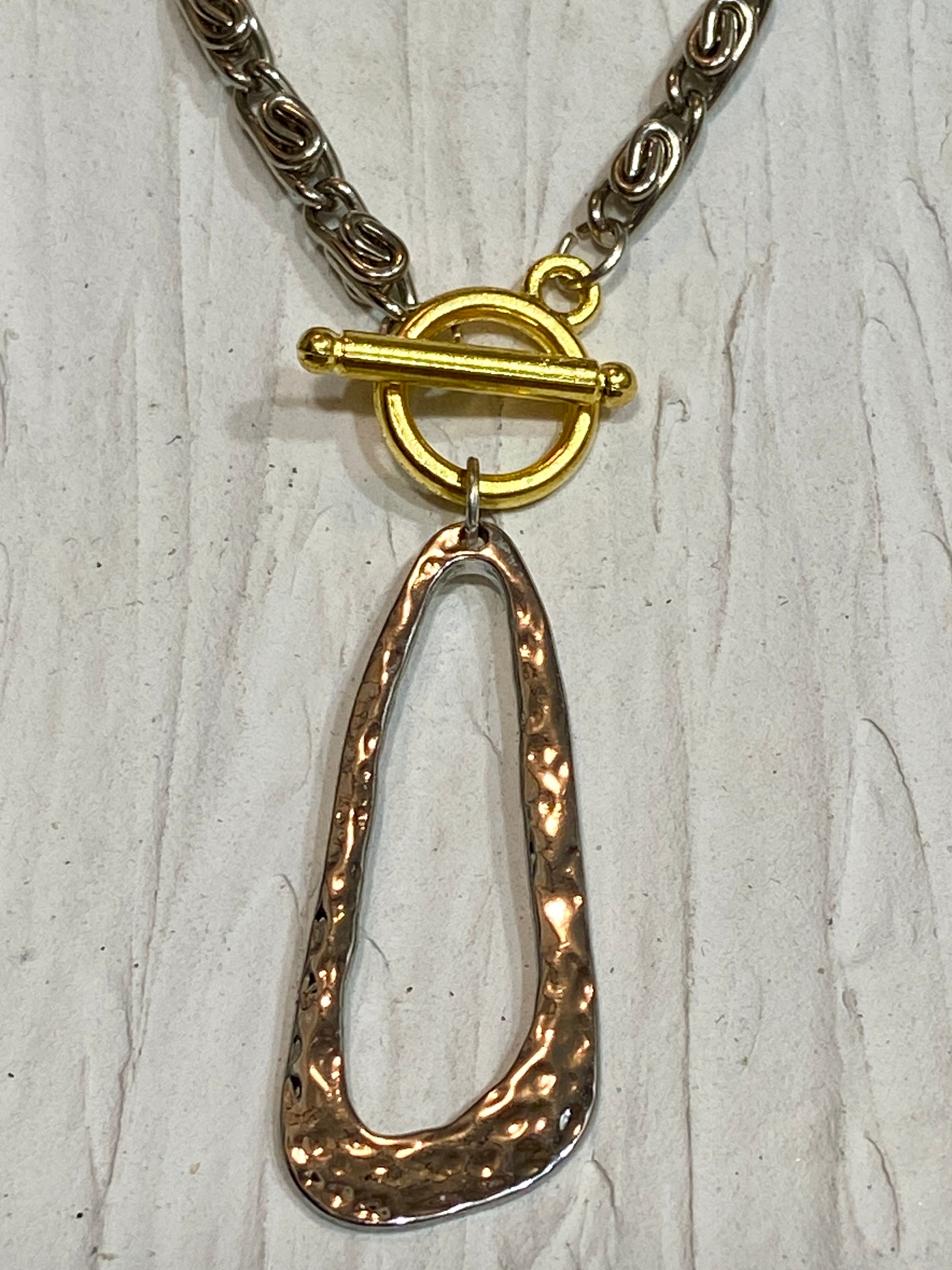 Gold and silver necklace tone