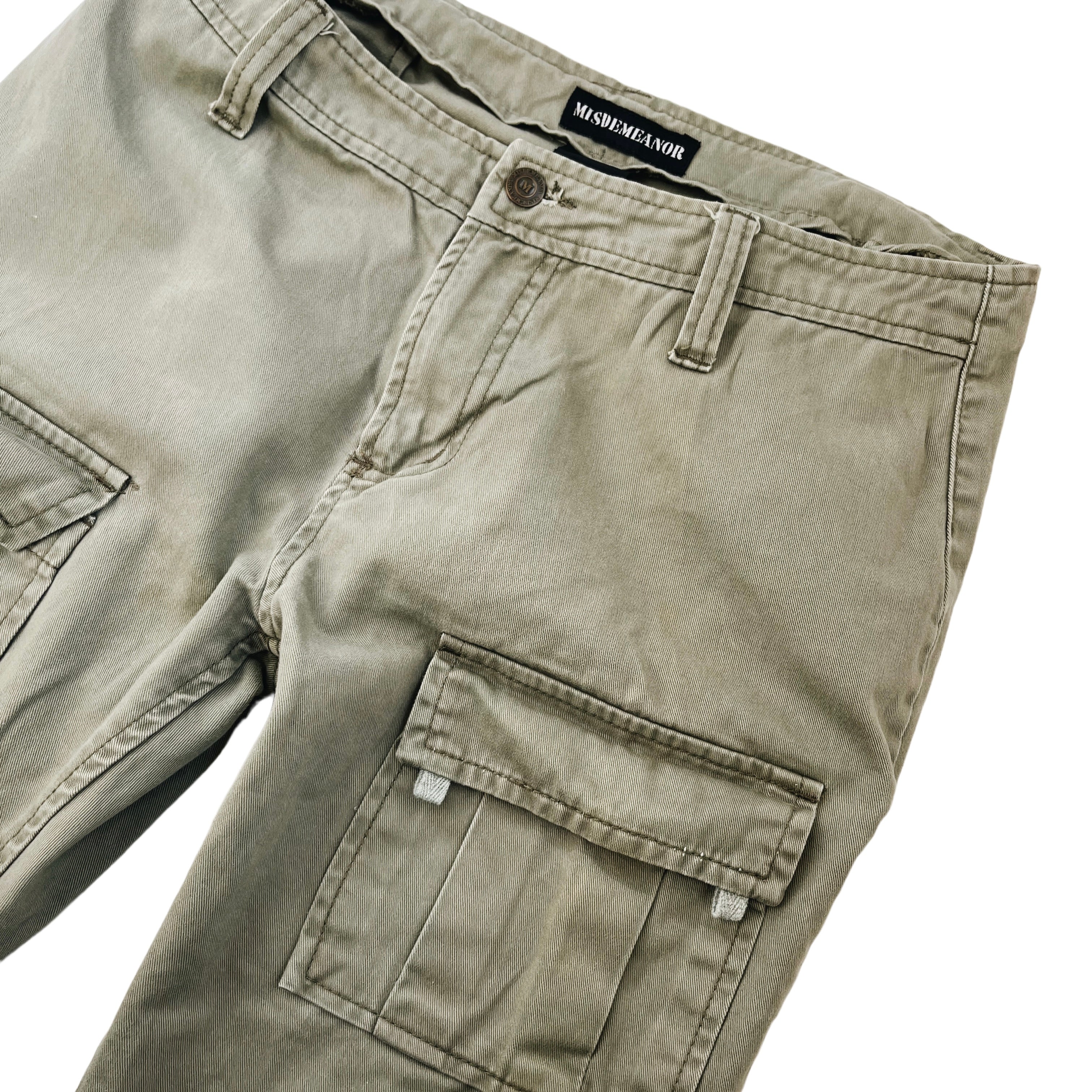 Army Green Cargo Flare Pants (L)