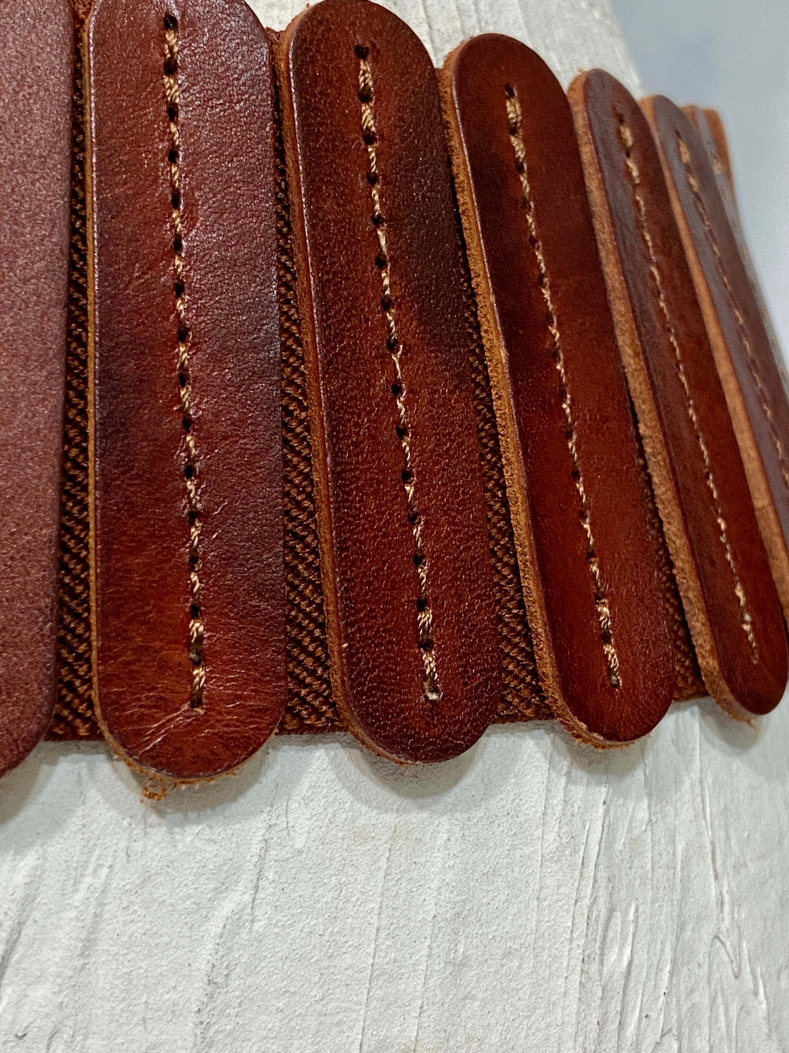 Brown Leather Dress Belt Elastic