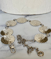 Metal flowers chain belt