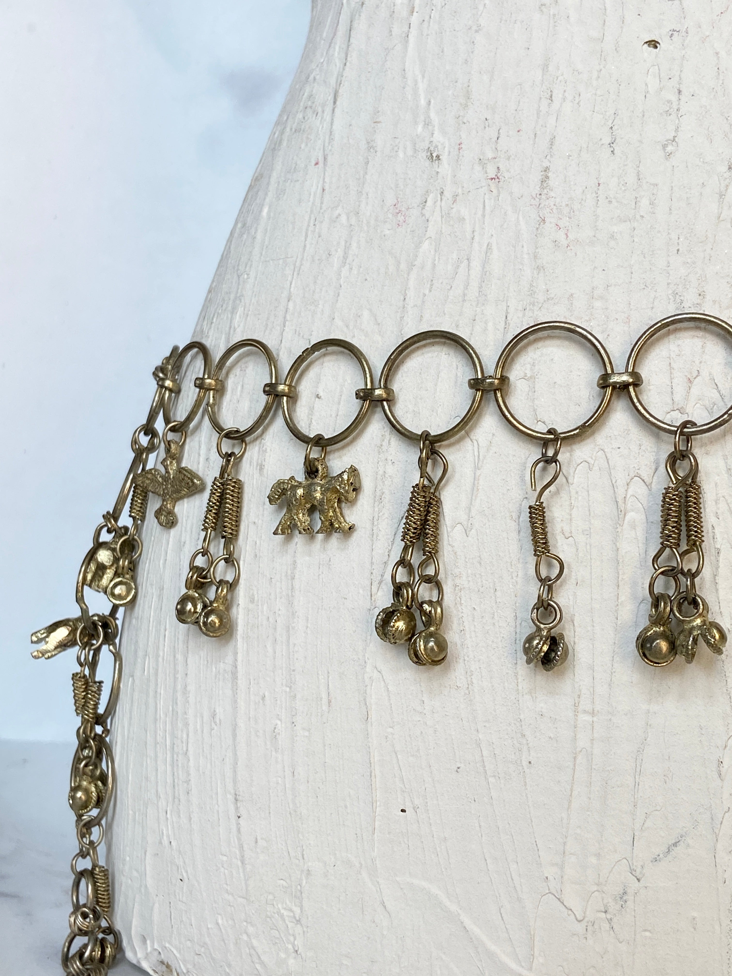 Bronze vintage chain animals design belt
