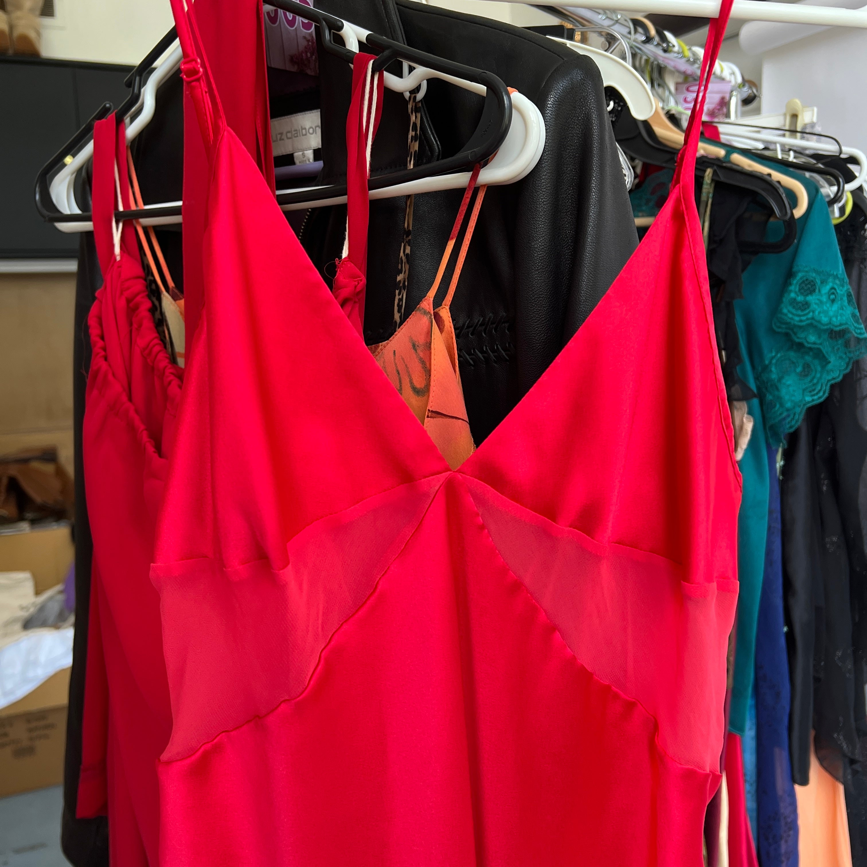 Y2K Red sheer panel mini slip - M/L