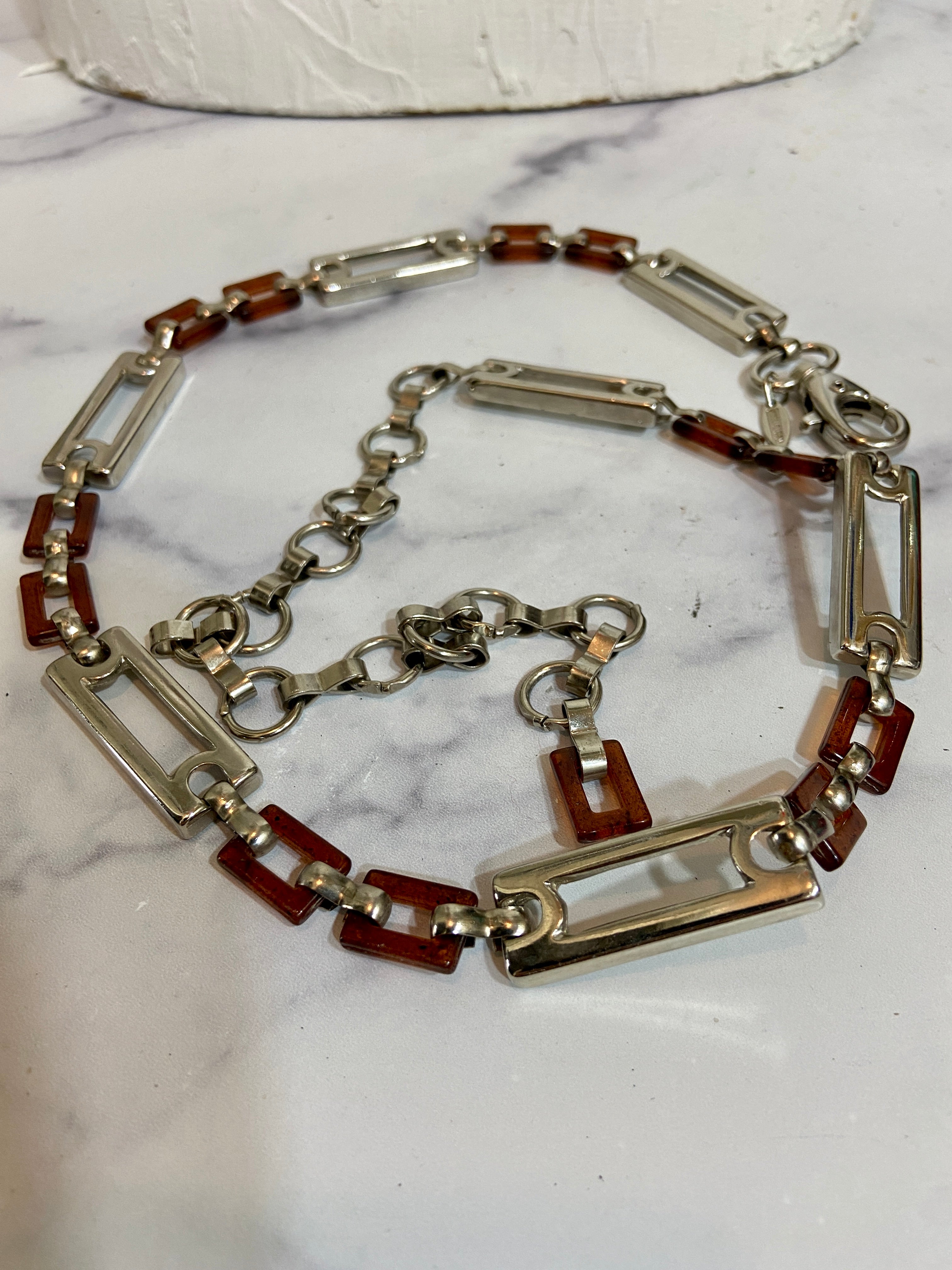 80s-90s Slim lined chain belt