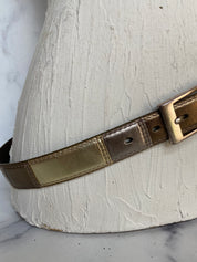 Fossil Genuine Leather Metallic Gradient Belt