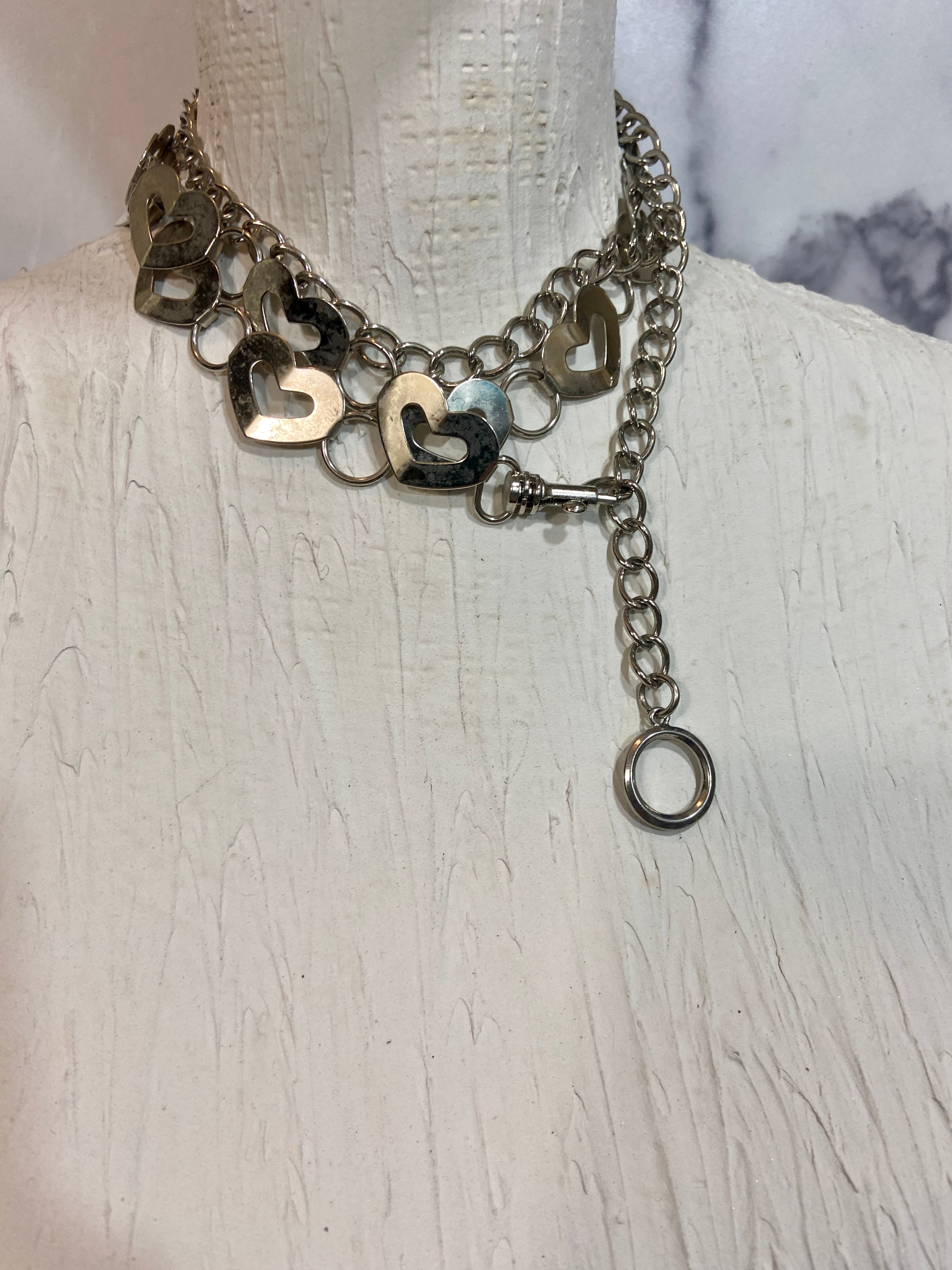 Vintage linked little heart belt