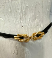 Vintage skinny gold tone black belt