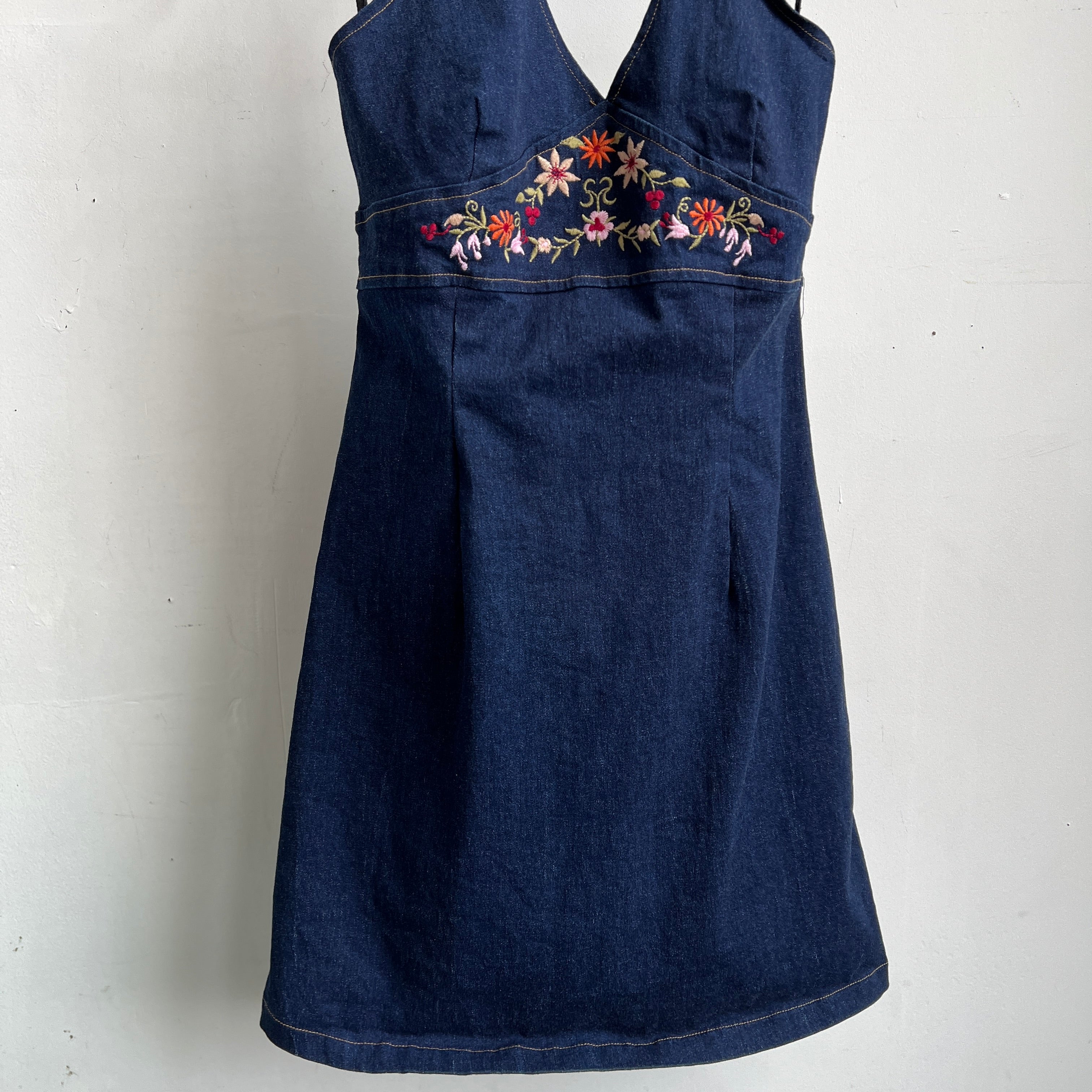 Y2K Denim halter dress (M/L)