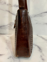Vintage 70s Tan Leather Tooled Purse