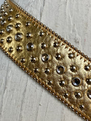 Western gold leather belt