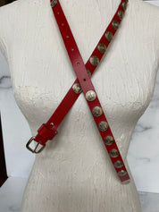 Red  silver skinny belt