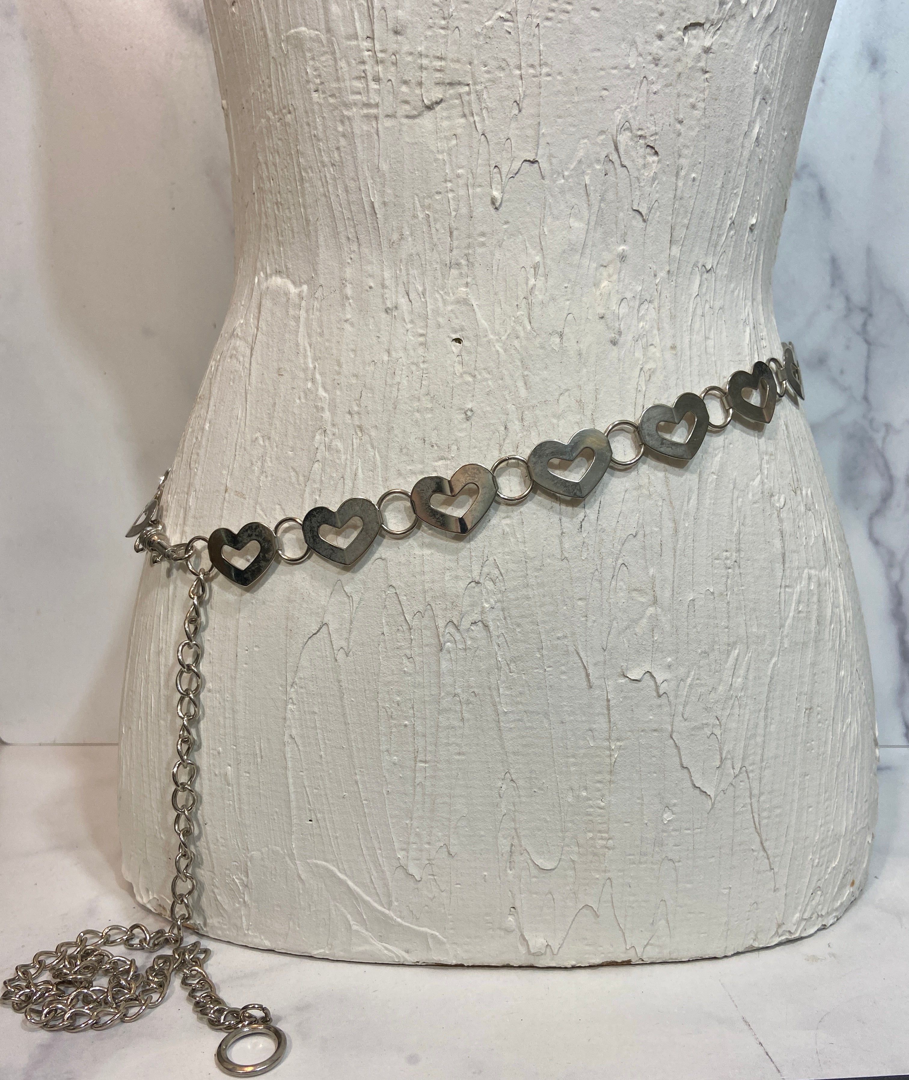 Vintage linked little heart belt