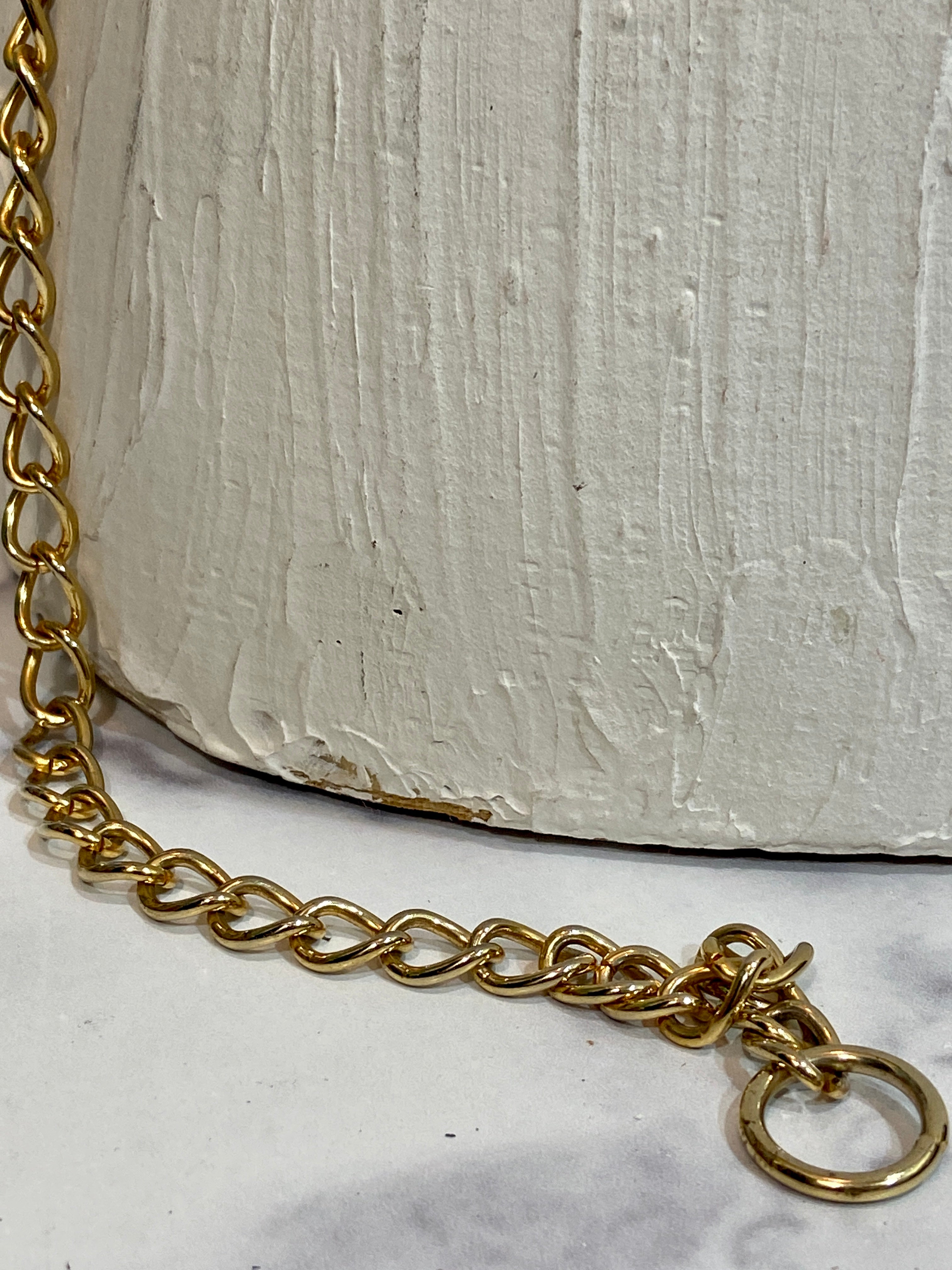 Gold metal chain belt