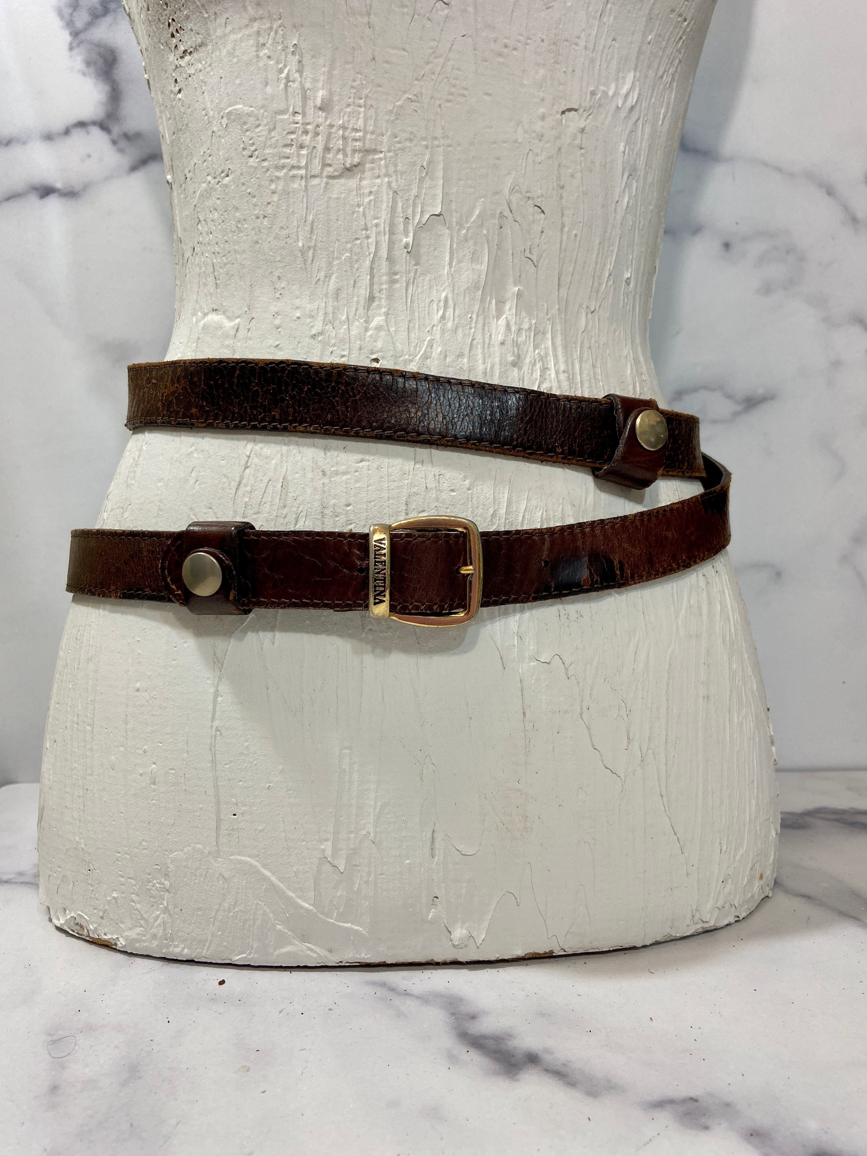 Vintage valentina leather double belt