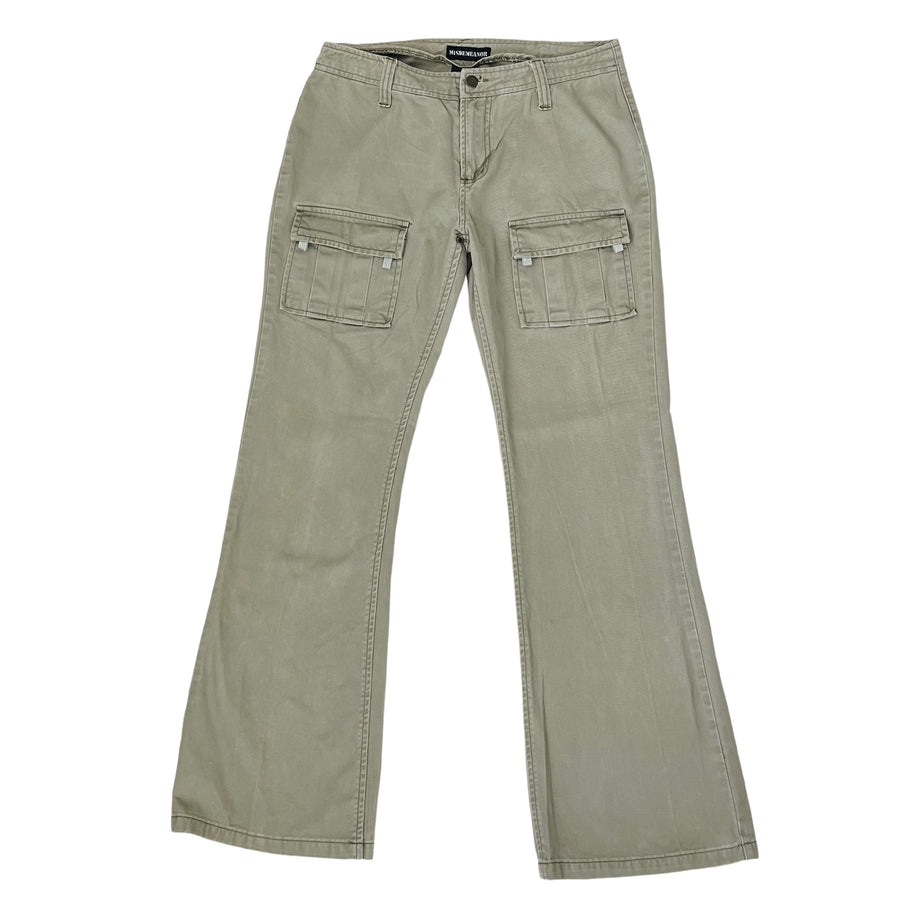 Army Green Cargo Flare Pants (L)