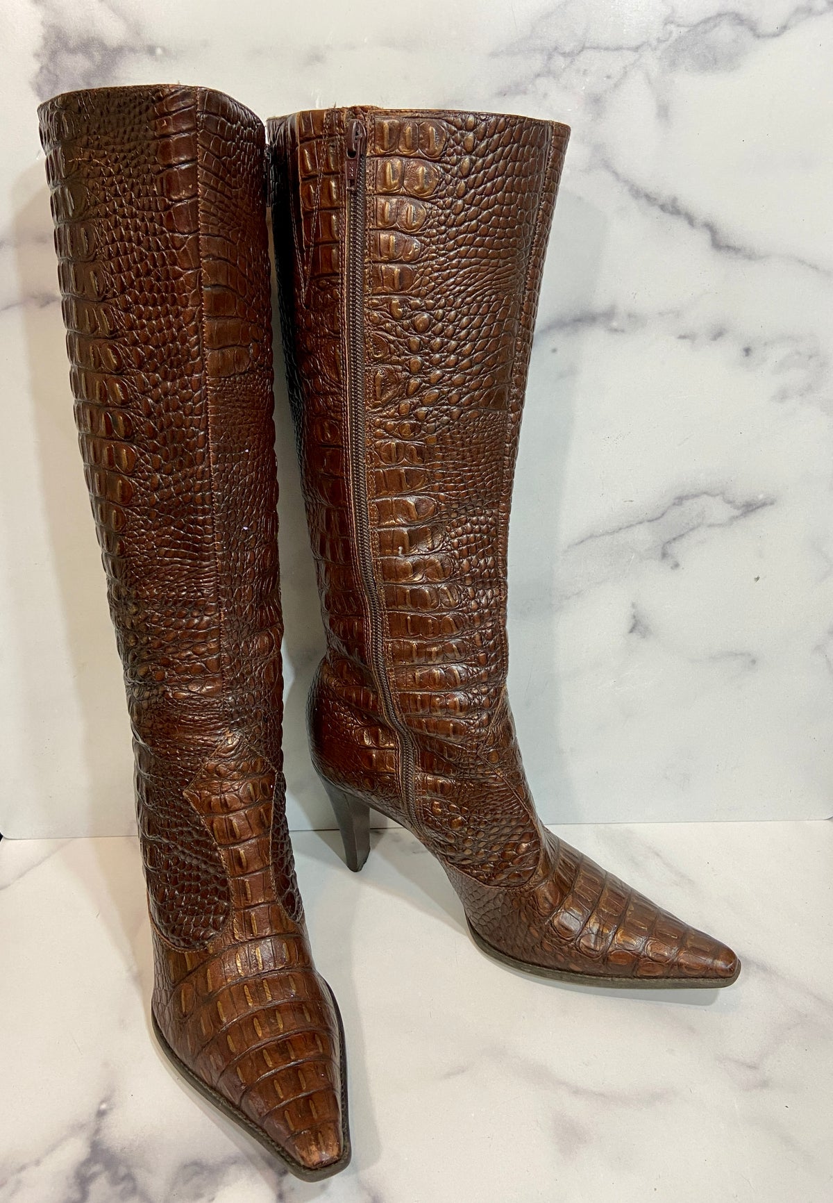 Gianni Bini crocodile boots — Holy Thrift