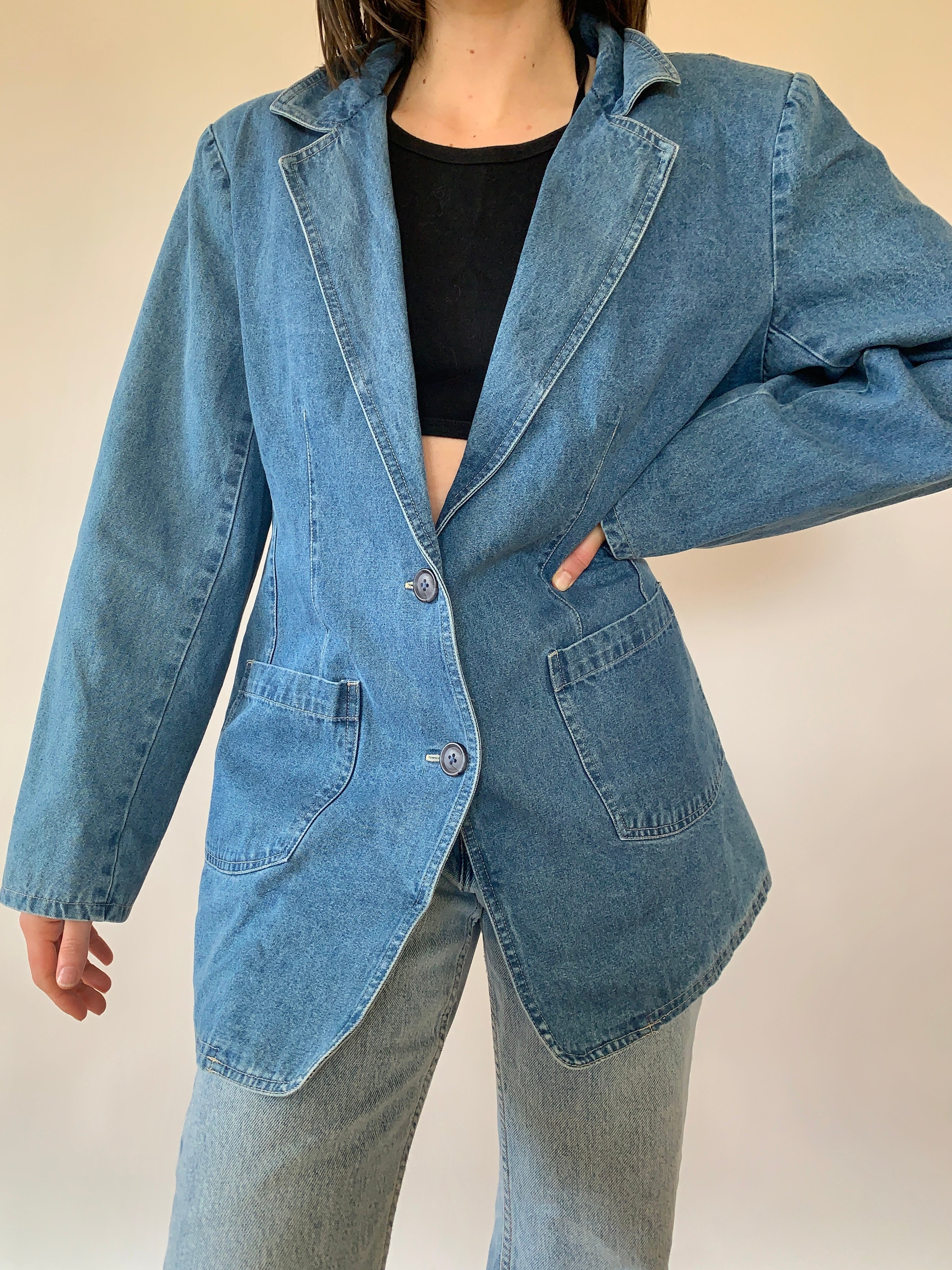 Vintage 1990s Denim Blazer