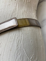 Fossil Genuine Leather Metallic Gradient Belt