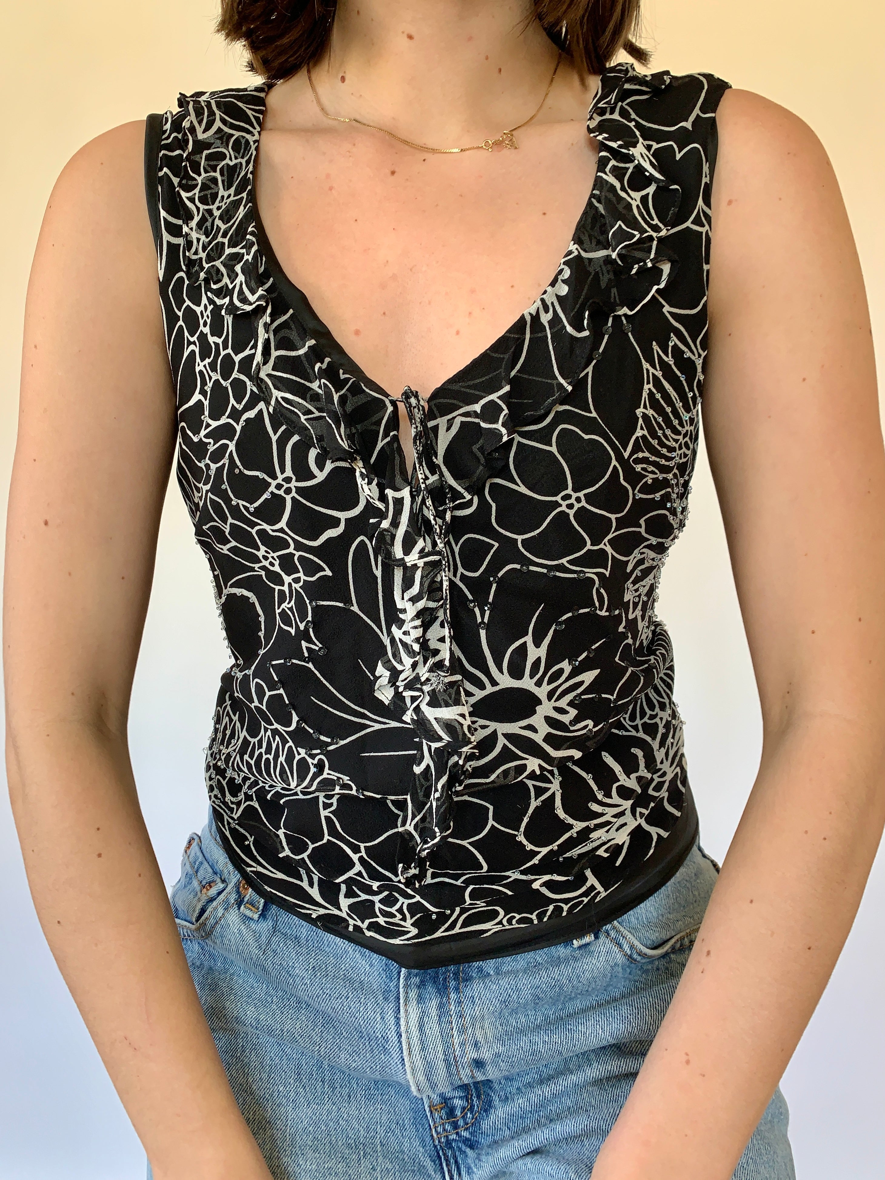 Vintage 1990s Silk Blouse (M)