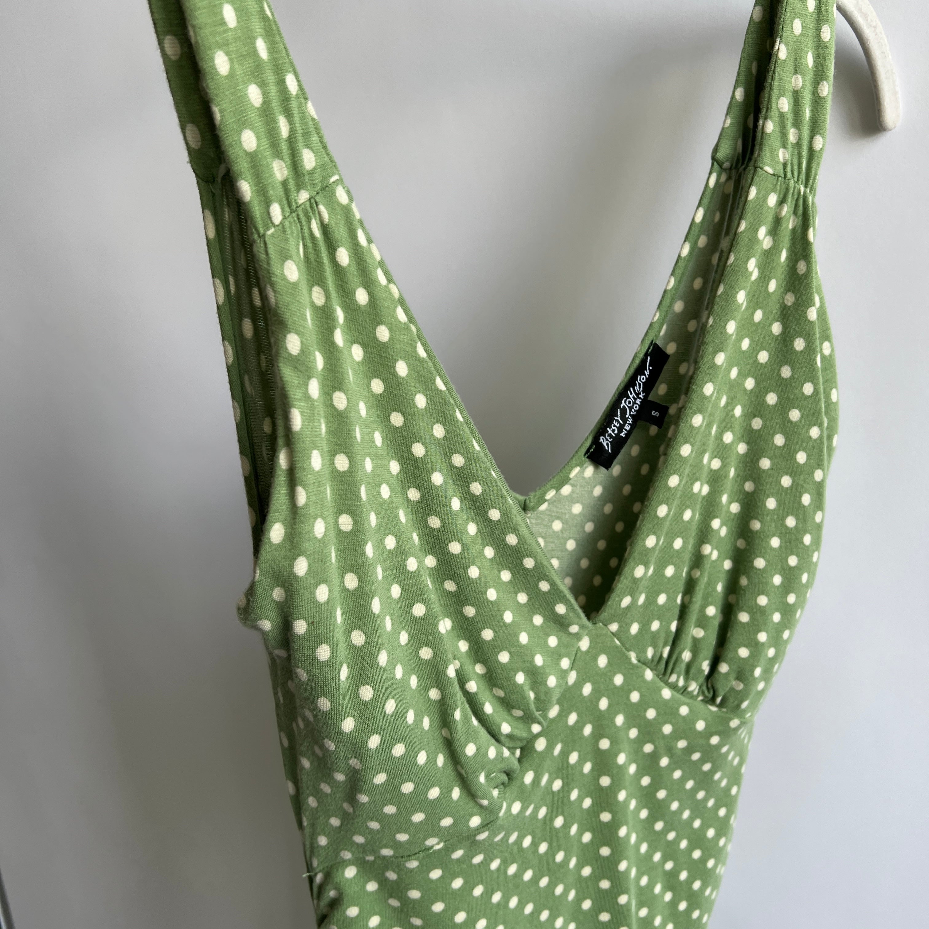 Betsey Johnson Vintage Green Polka Dot Midi 2024 Dress