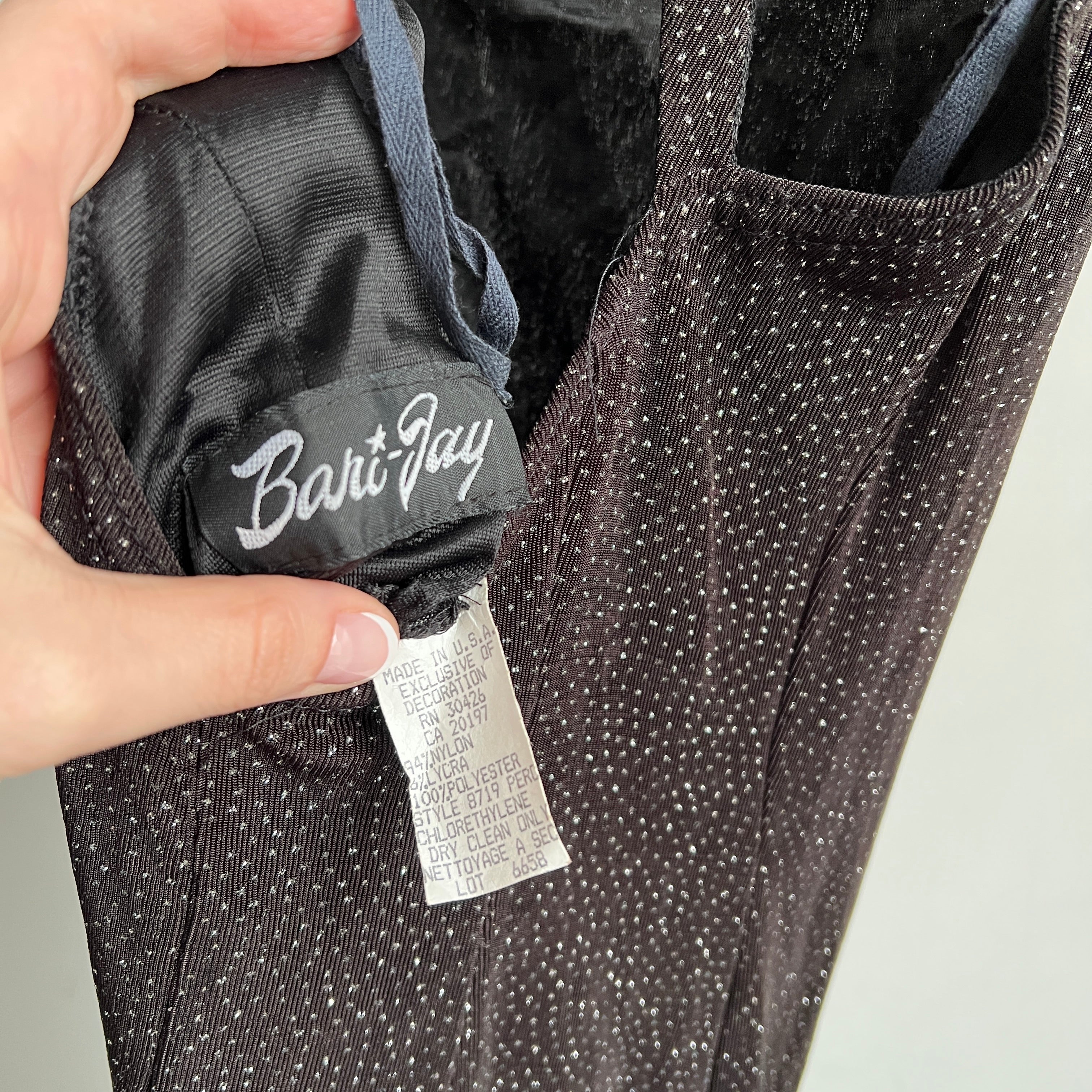 90s black glitter formal dress (M/L)