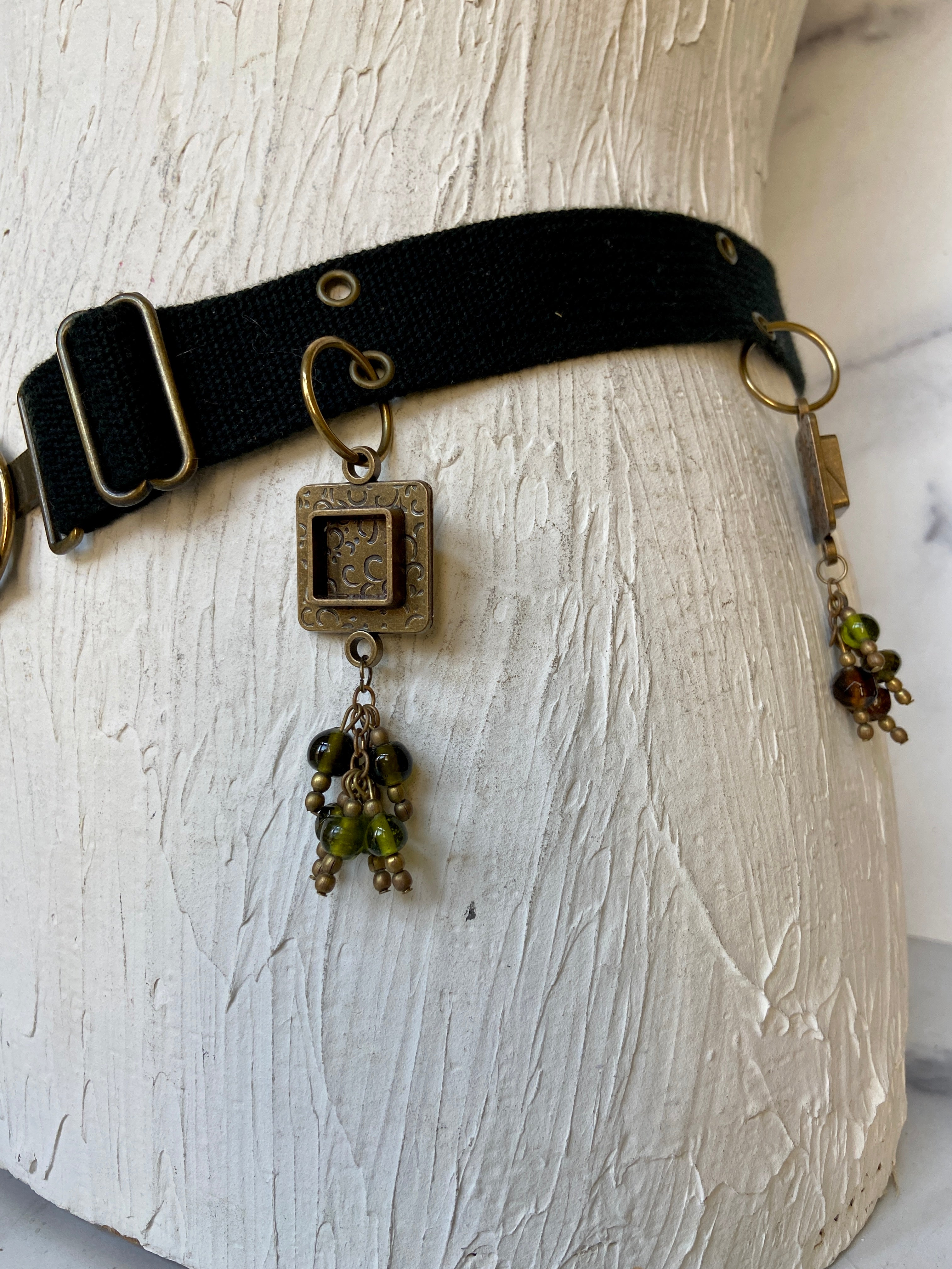 Green beads belt
