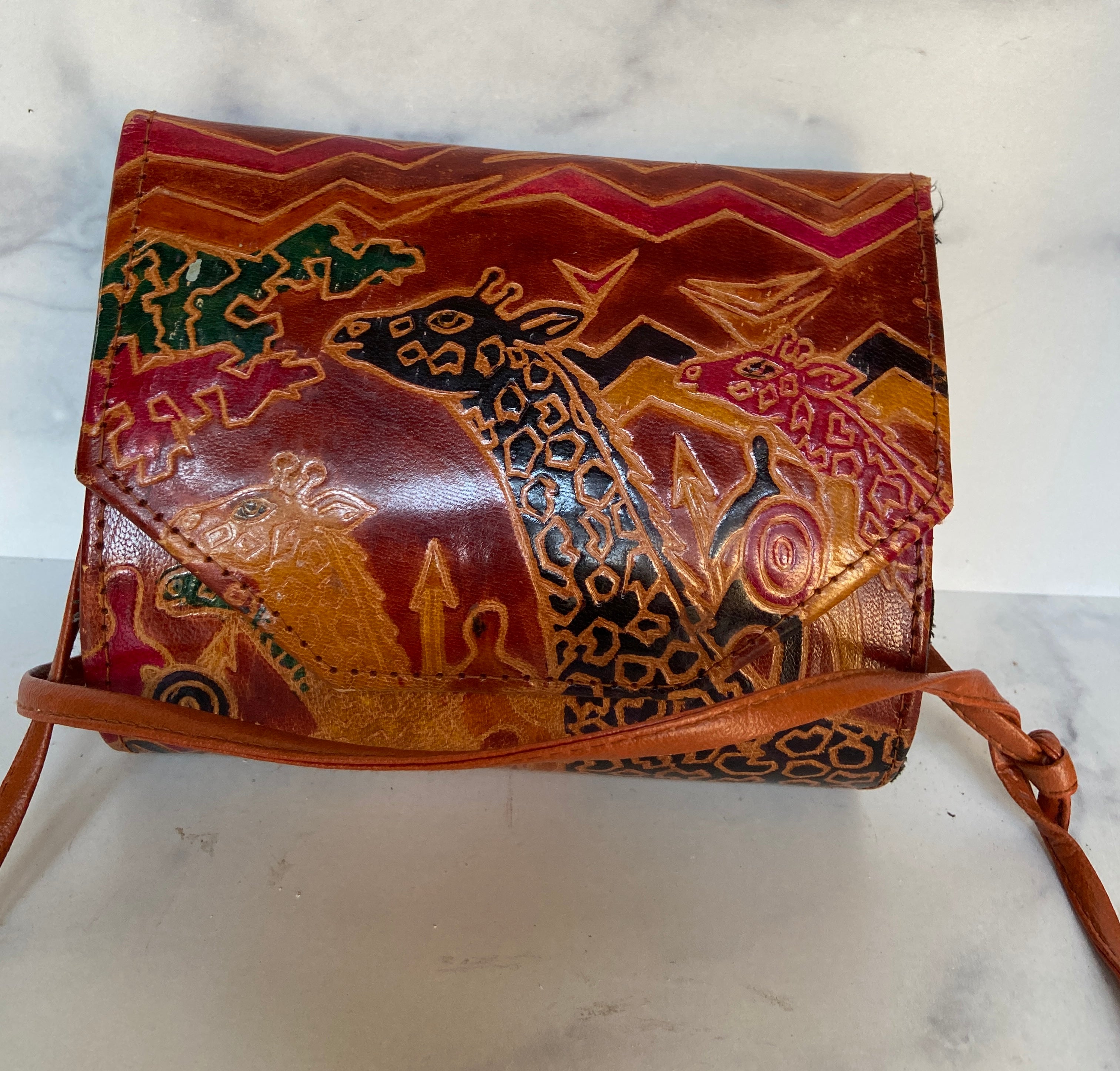Vintage Genuine Leather  Shoulder Strap Purse Handbag...