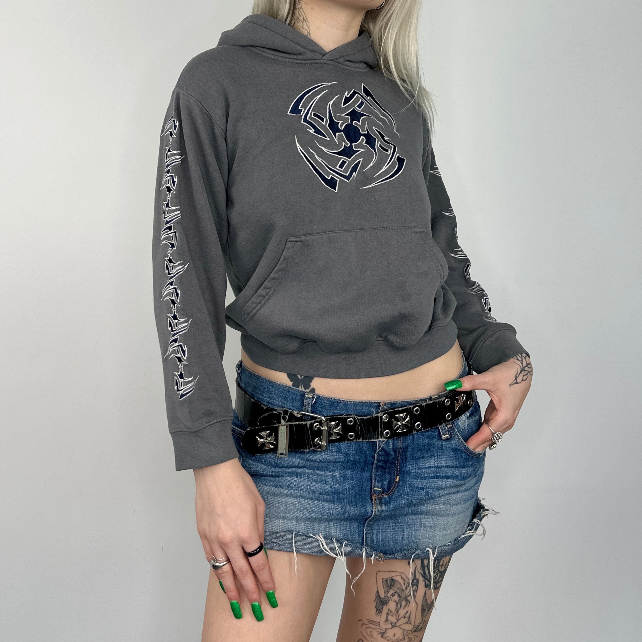 Tribal Cropped Hoodie (XS)