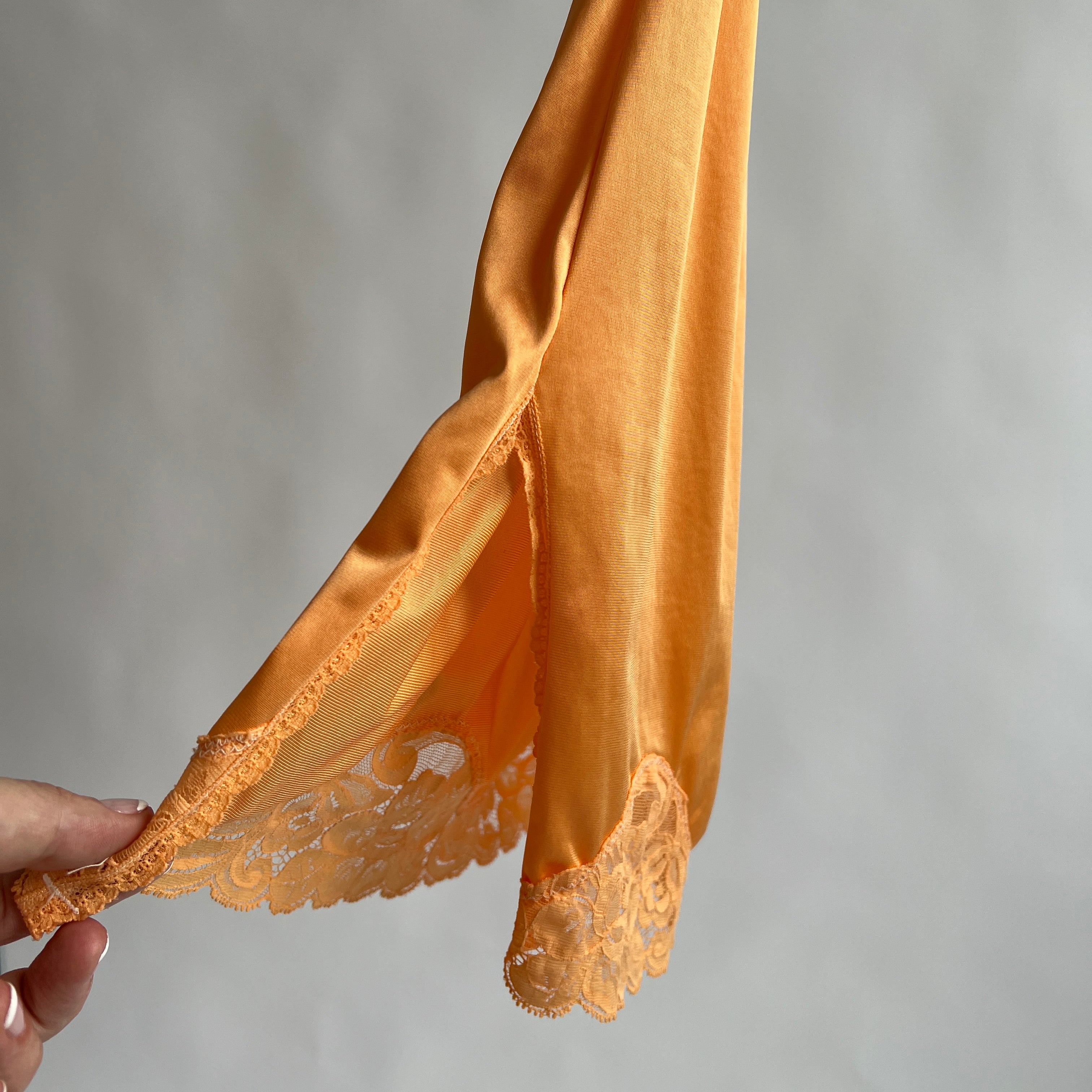 Tangerine hand dyed slip skirt - S/M