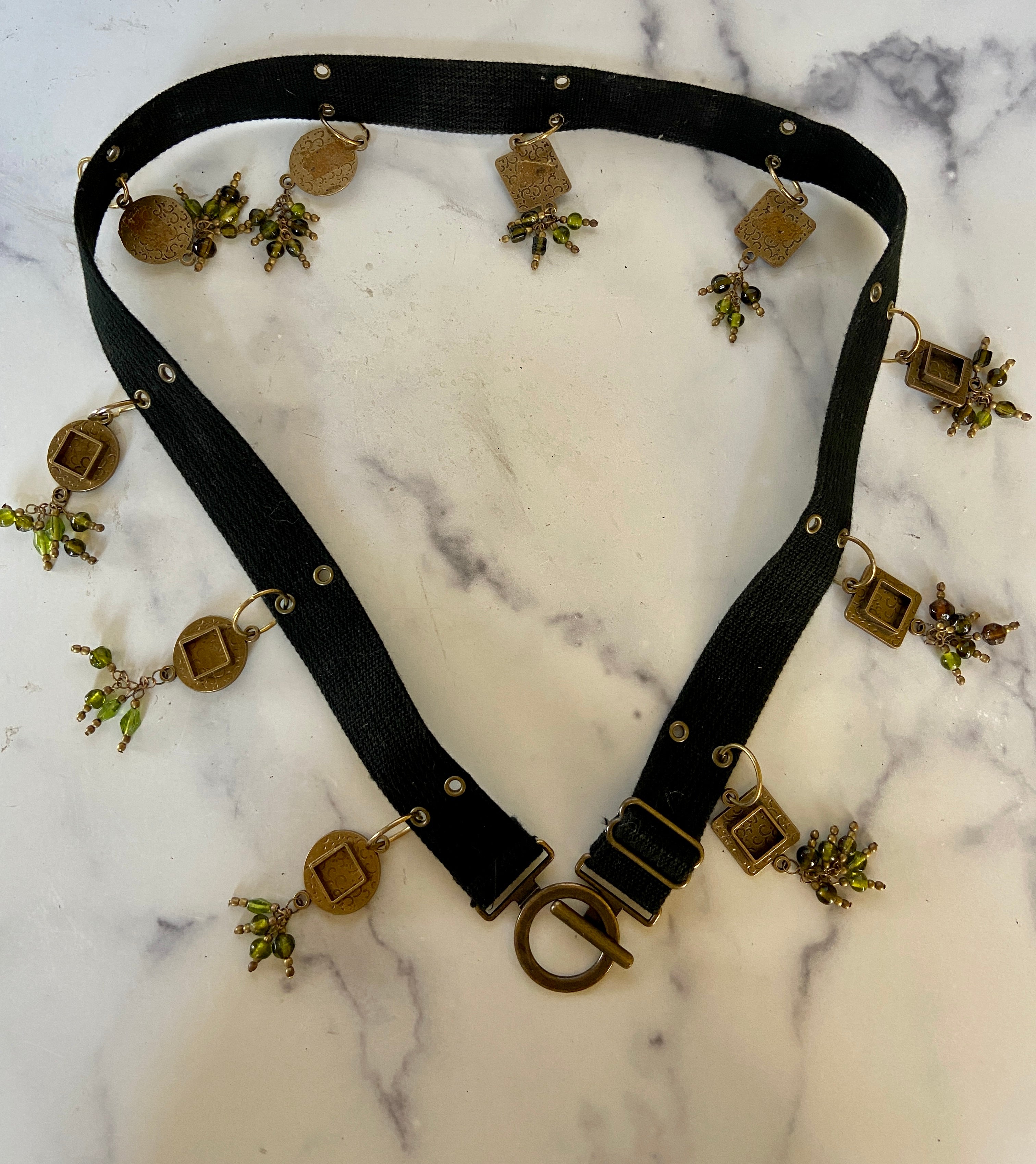 Green beads belt