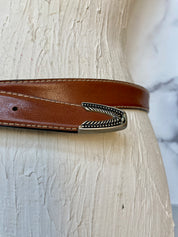 Brown tone leather belt