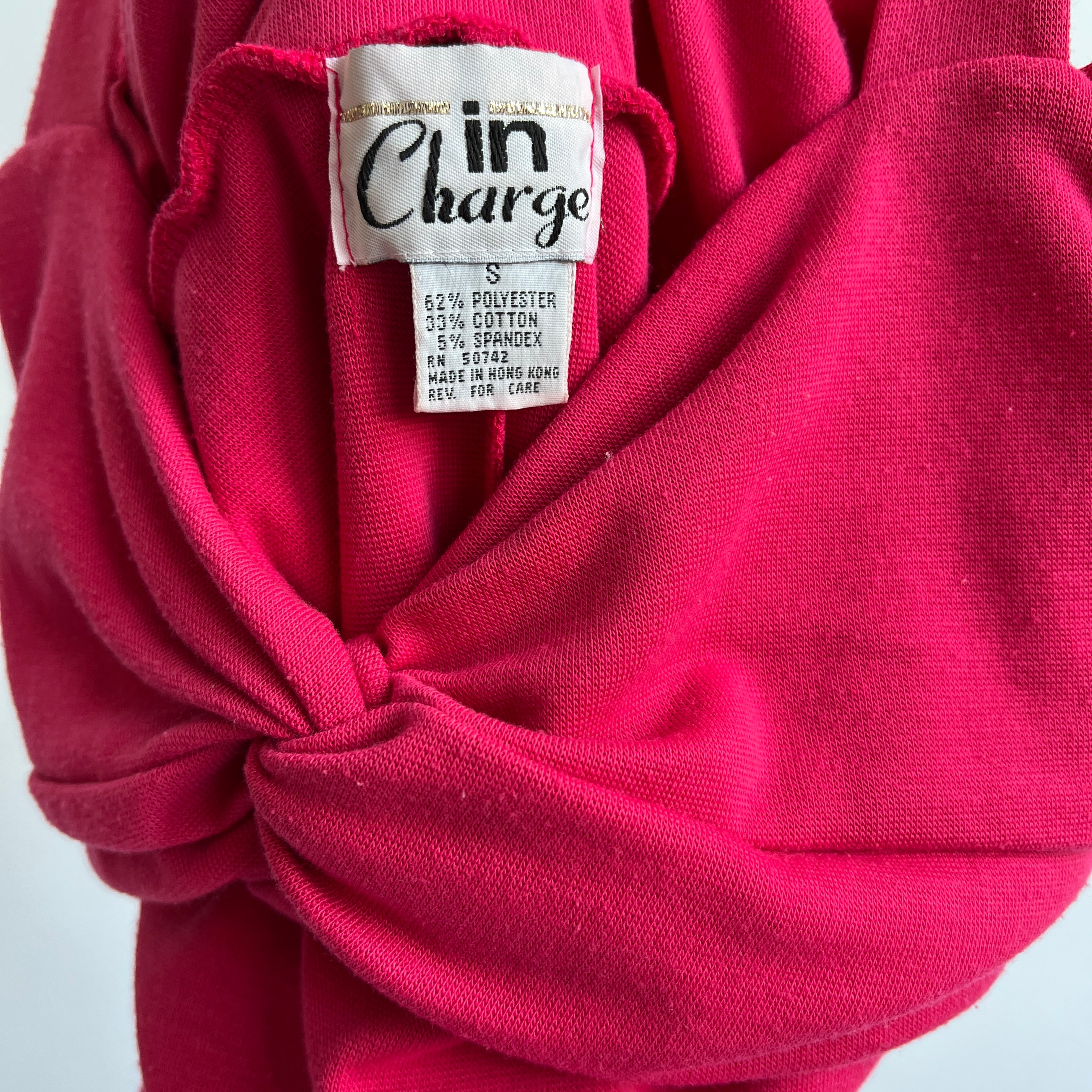 Vintage 90s hot pink knit mini dress - S/M