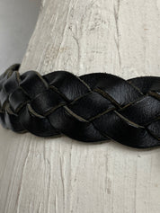 Zele hand braided woven leather belt