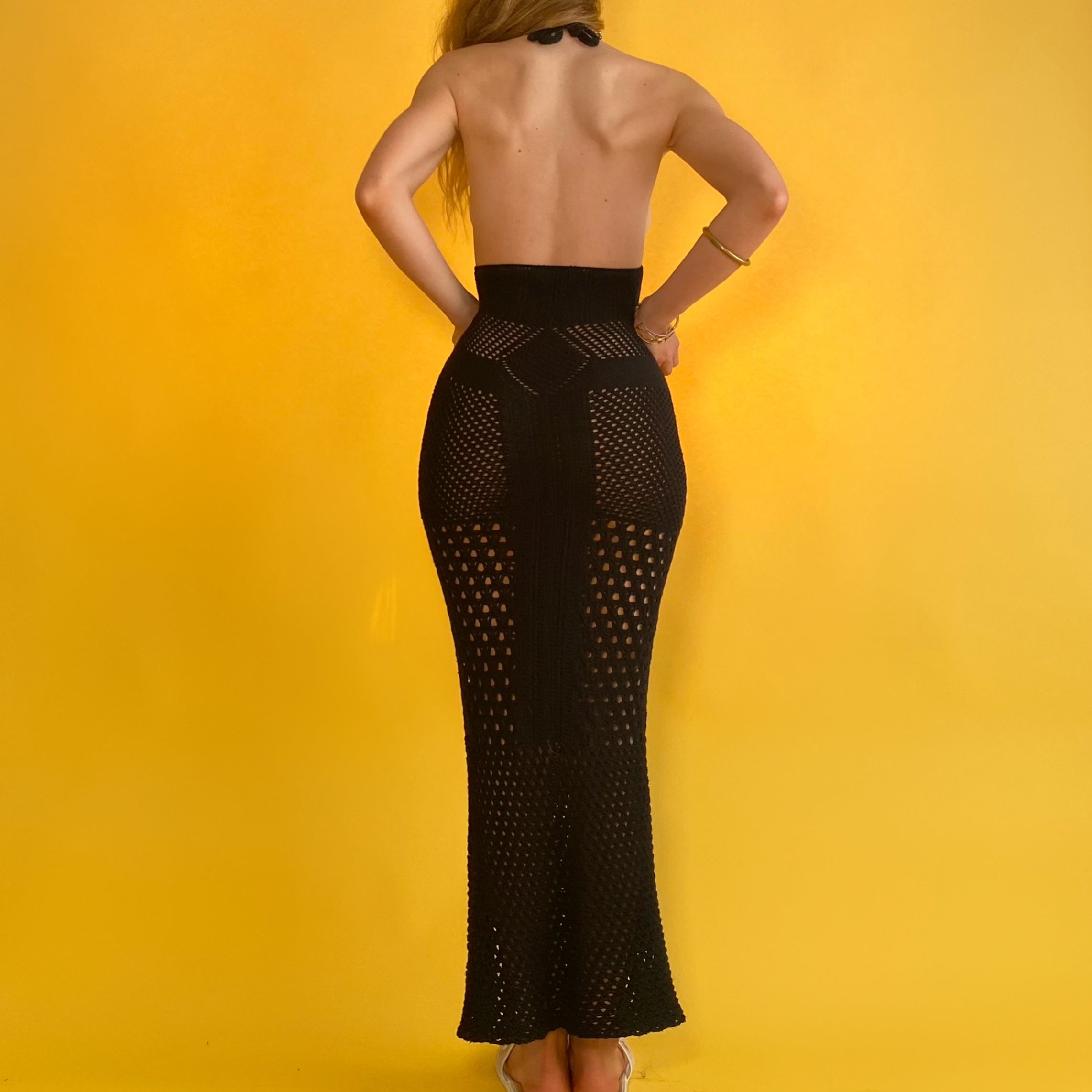 Crochet Halter Maxi Dress