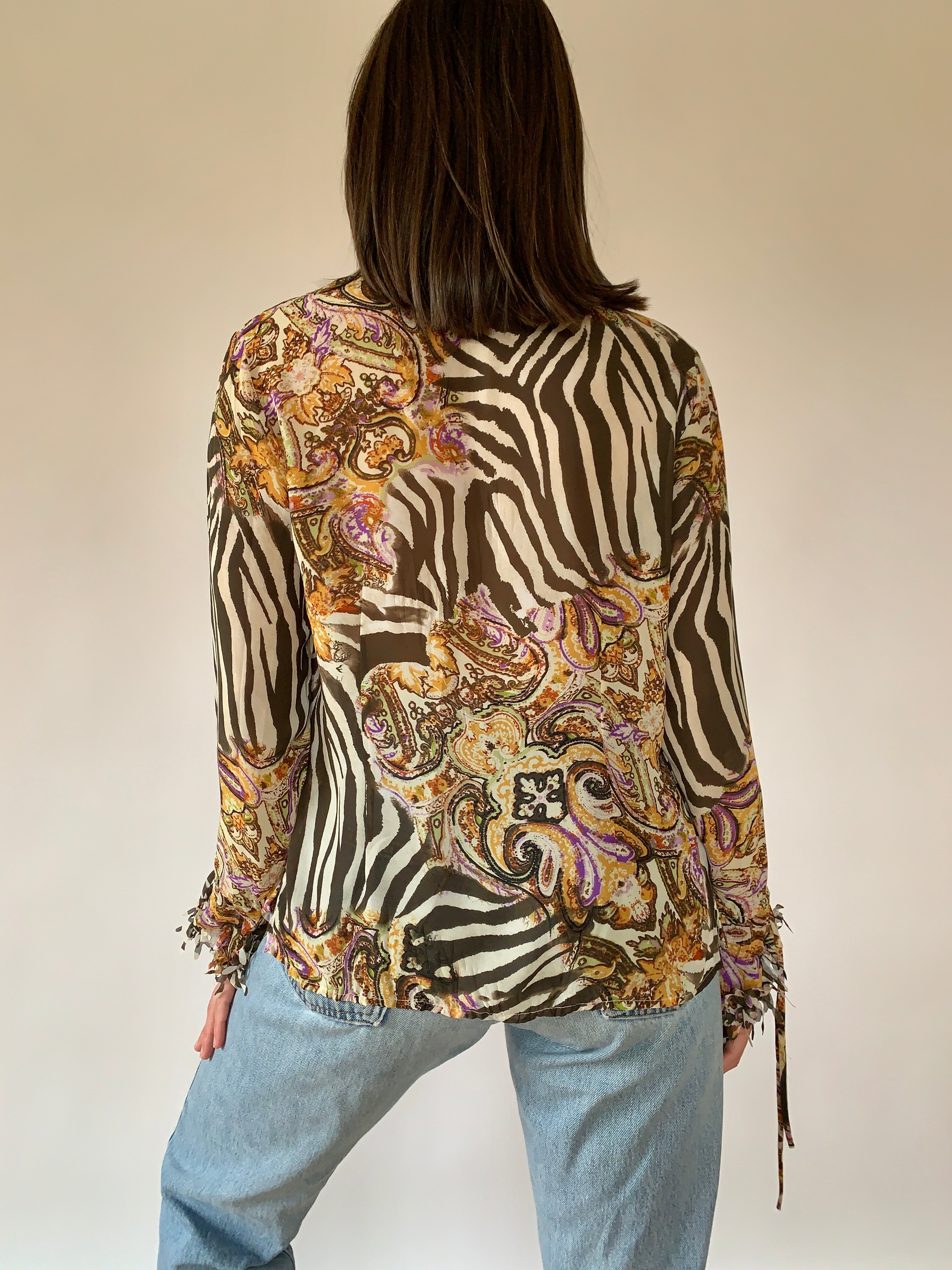 Y2K Safari Blouse - Small