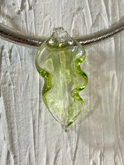 Green glass leaf