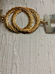 Gold and silver linked chain