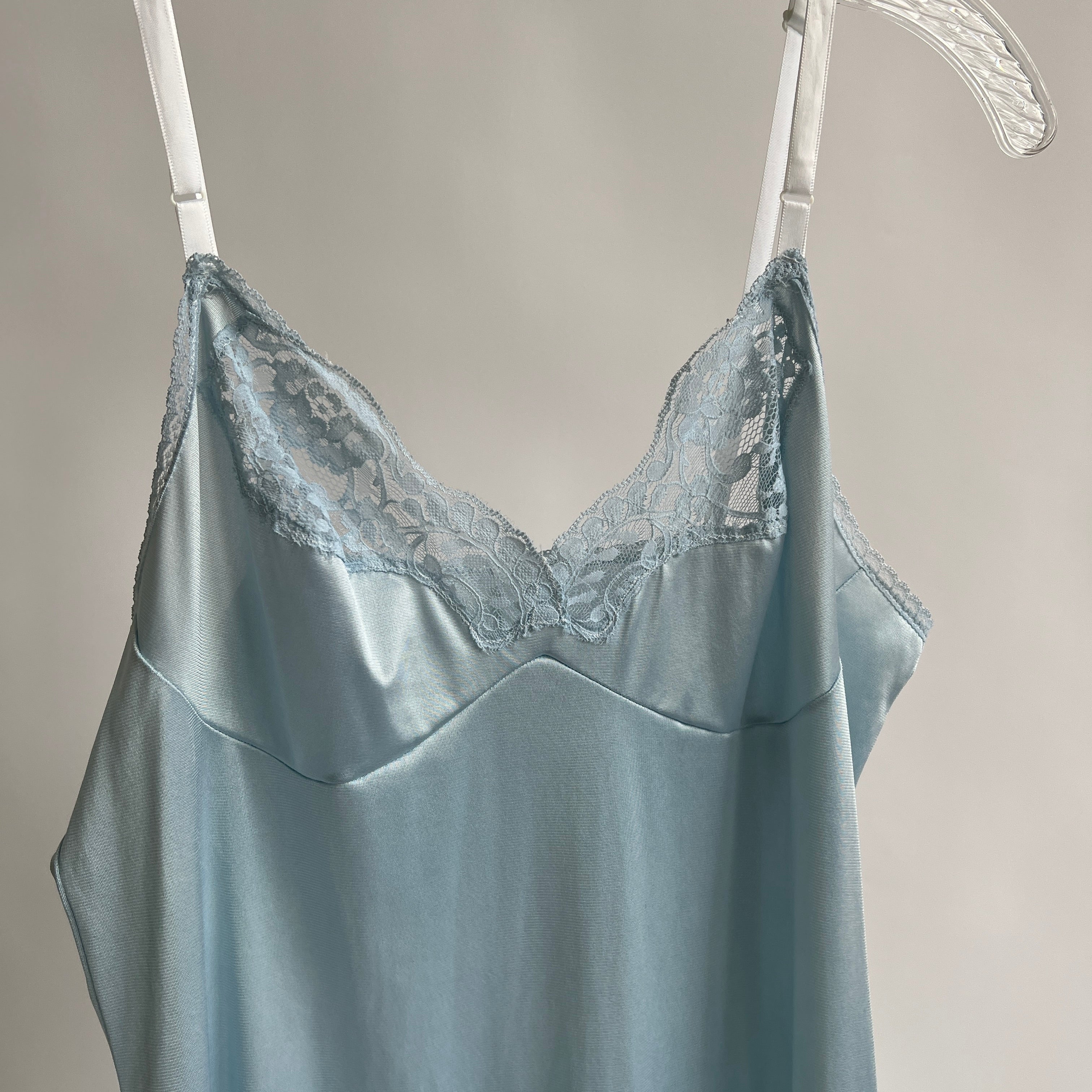 Baby blue hand dyed midi slip -L