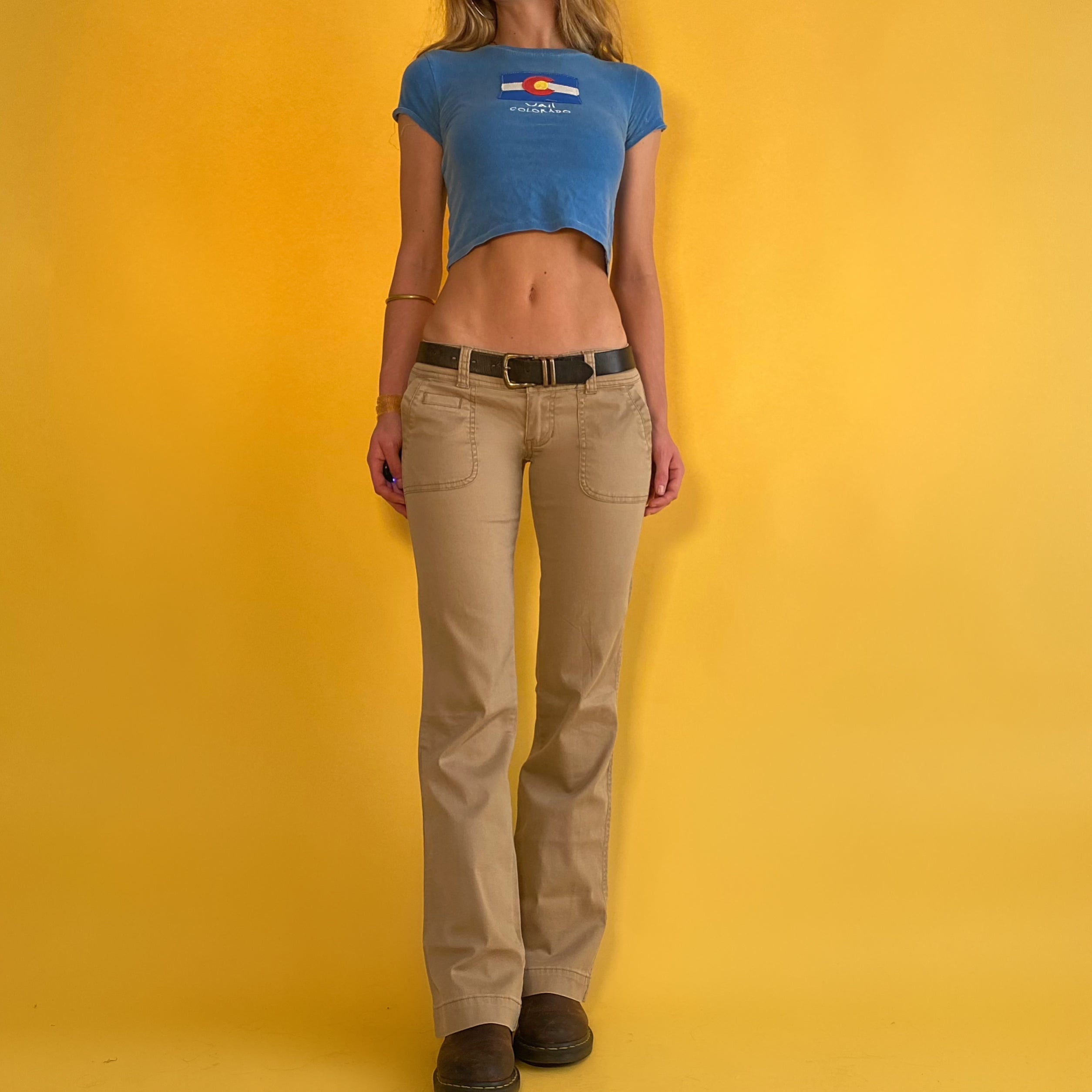 Low Rise Khaki Pants - Small
